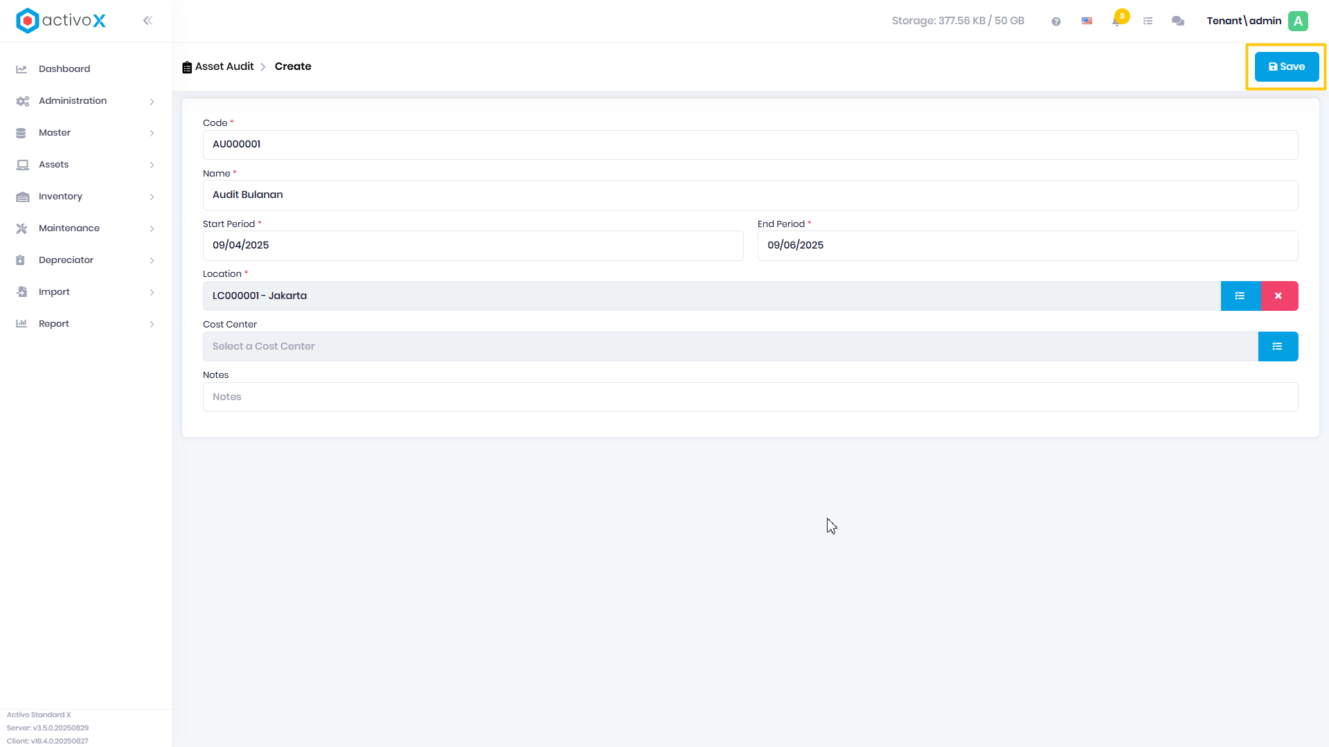 Create Audit