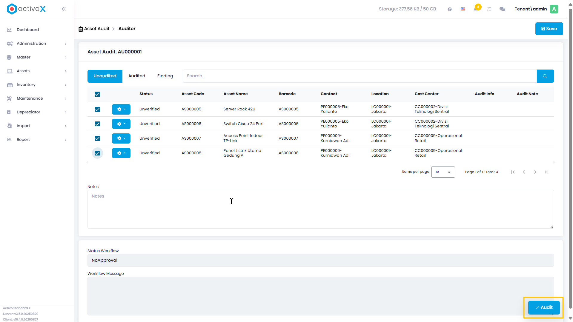 Create Audit