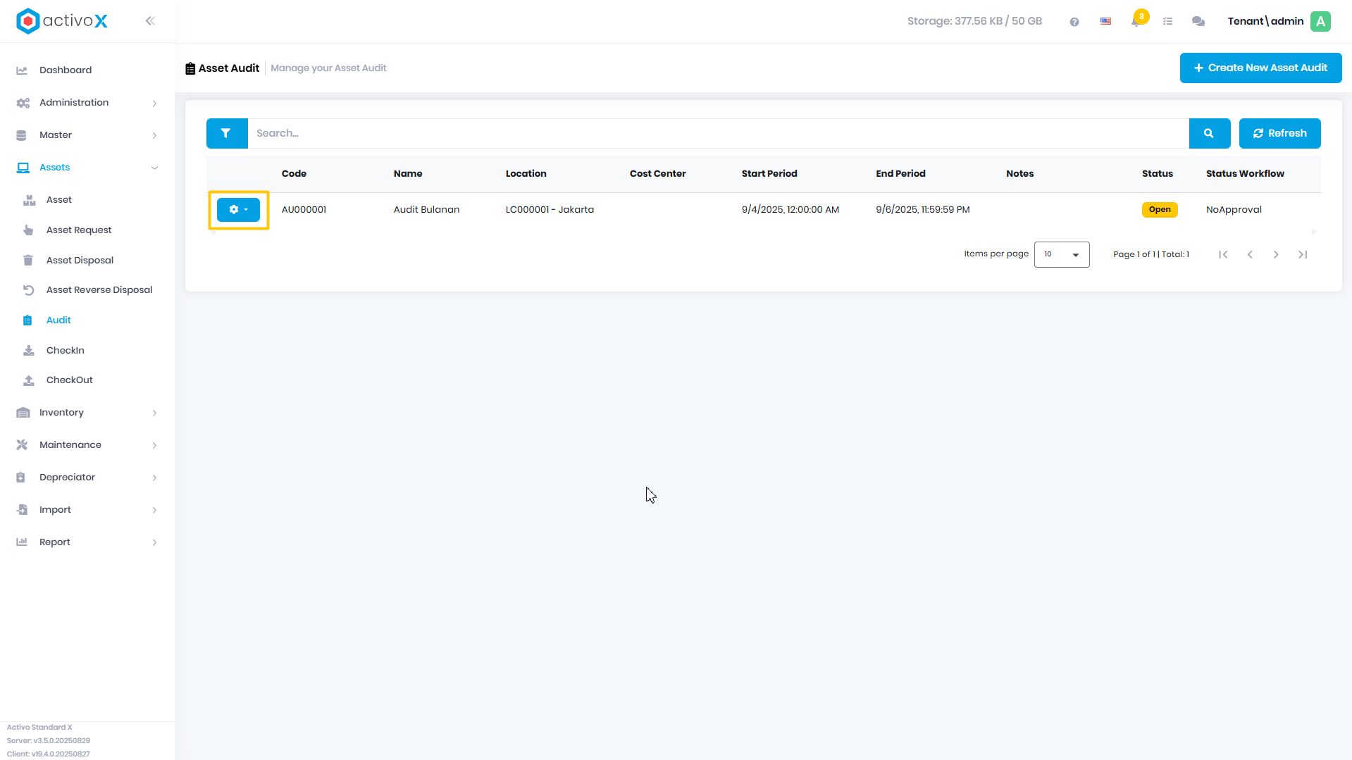 Create Audit