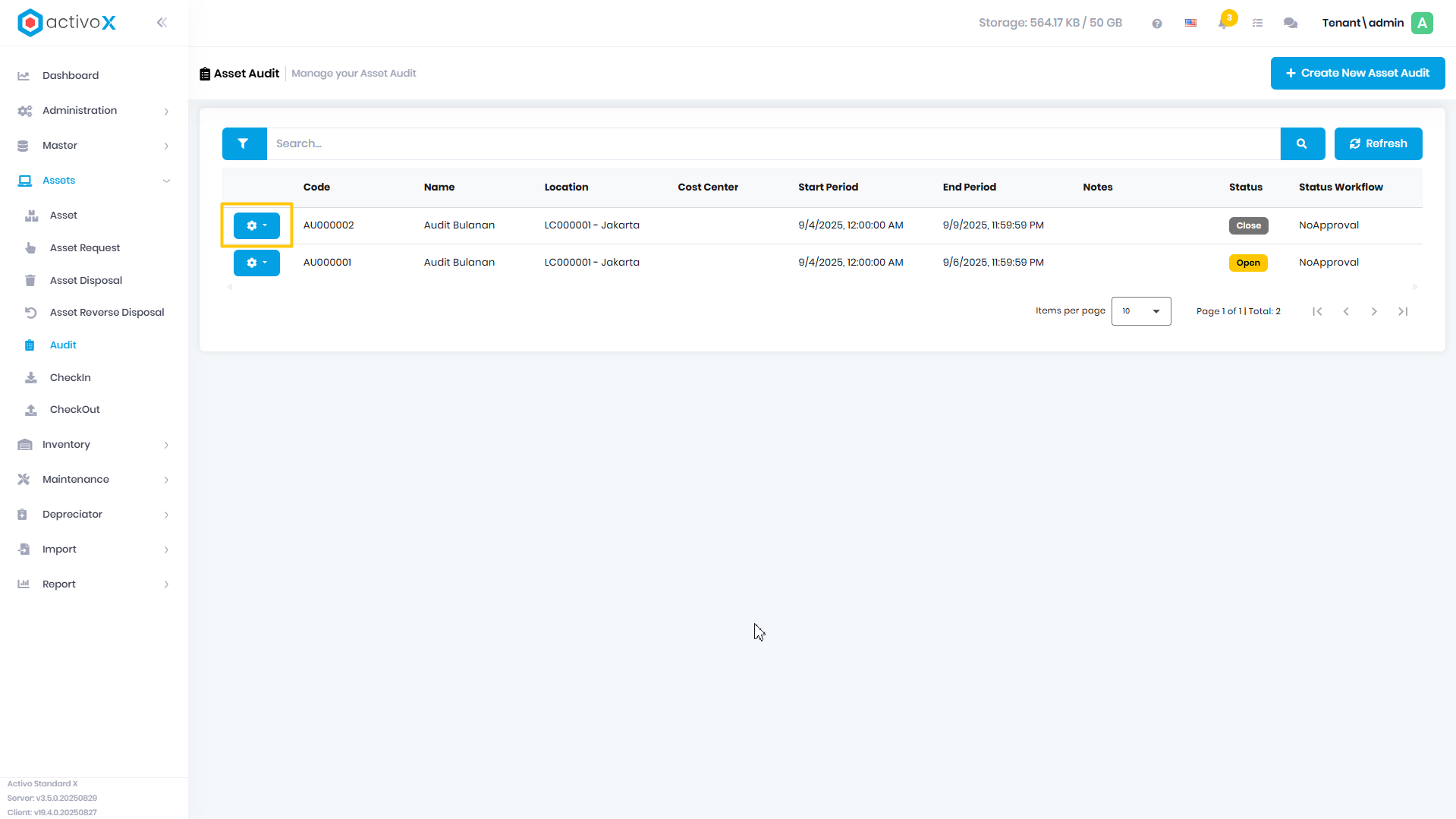 Create Audit