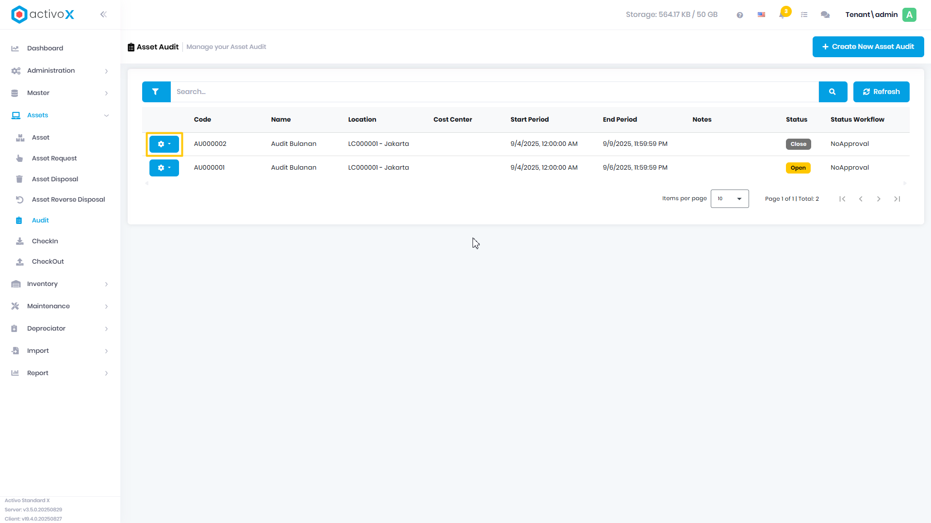 Create Audit