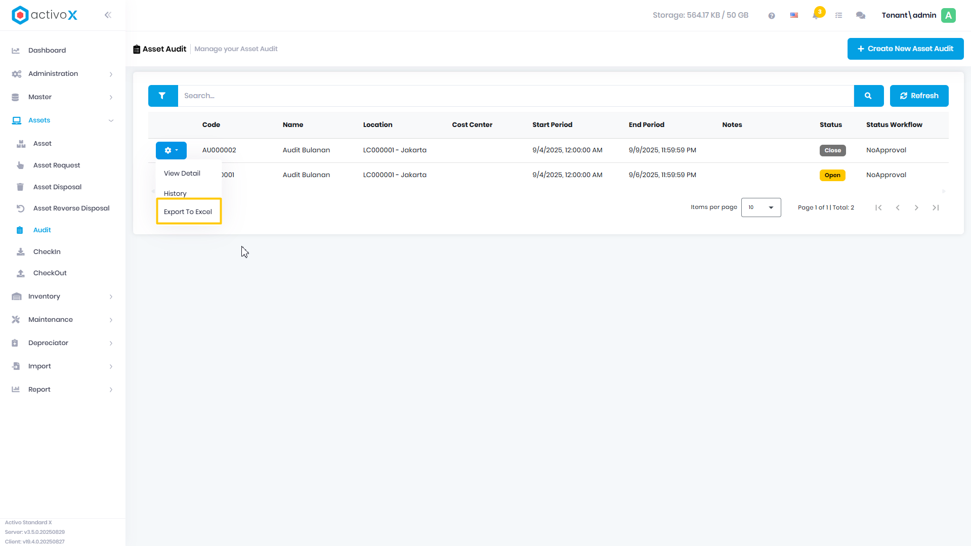 Create Audit