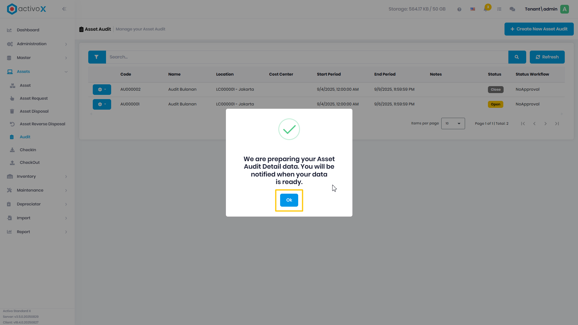 Create Audit