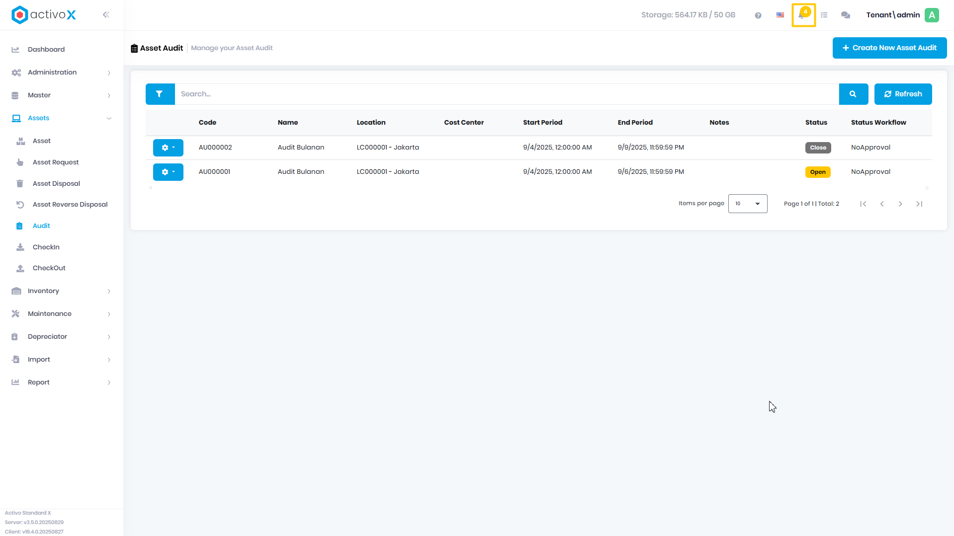 Create Audit