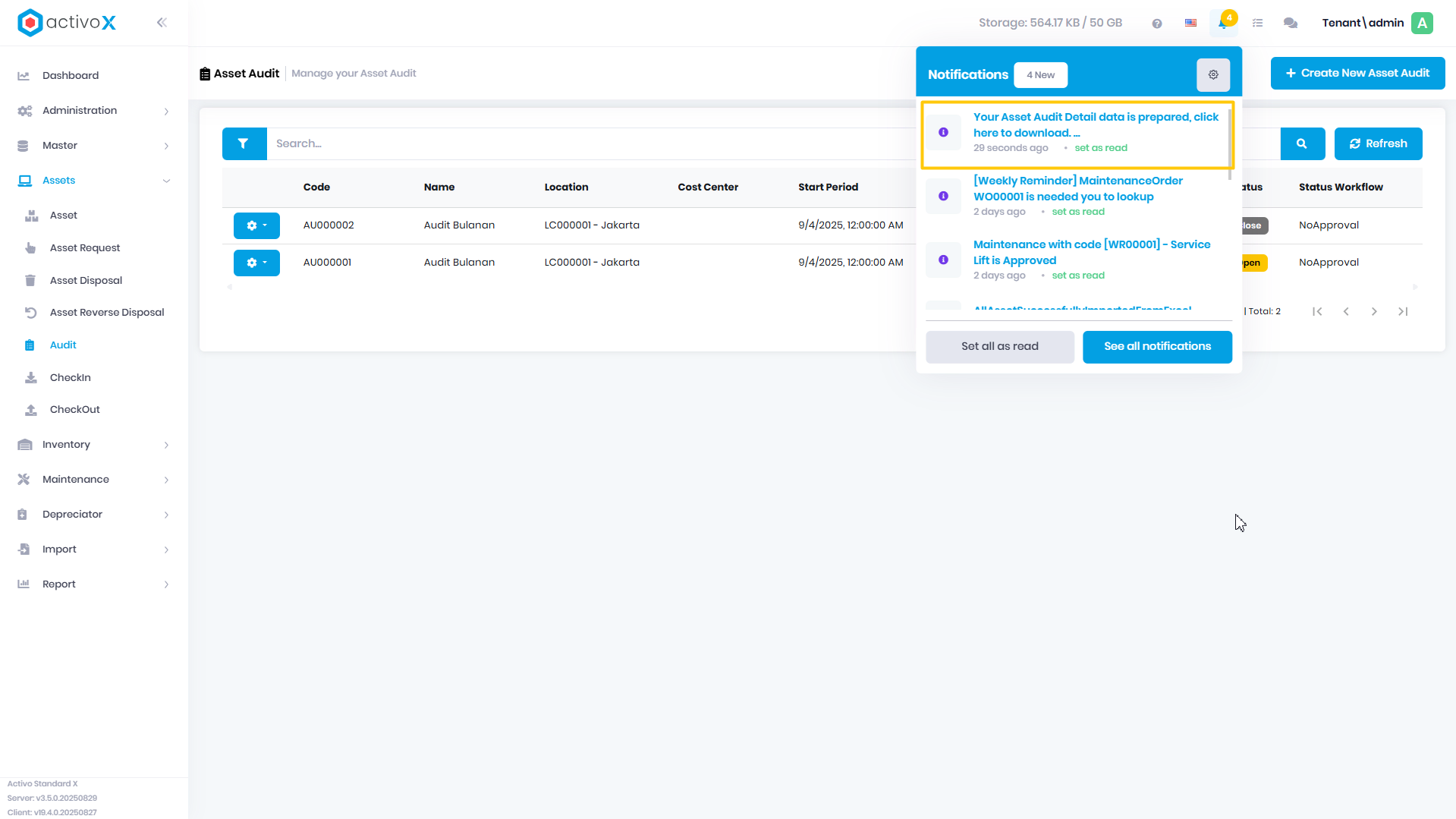 Create Audit