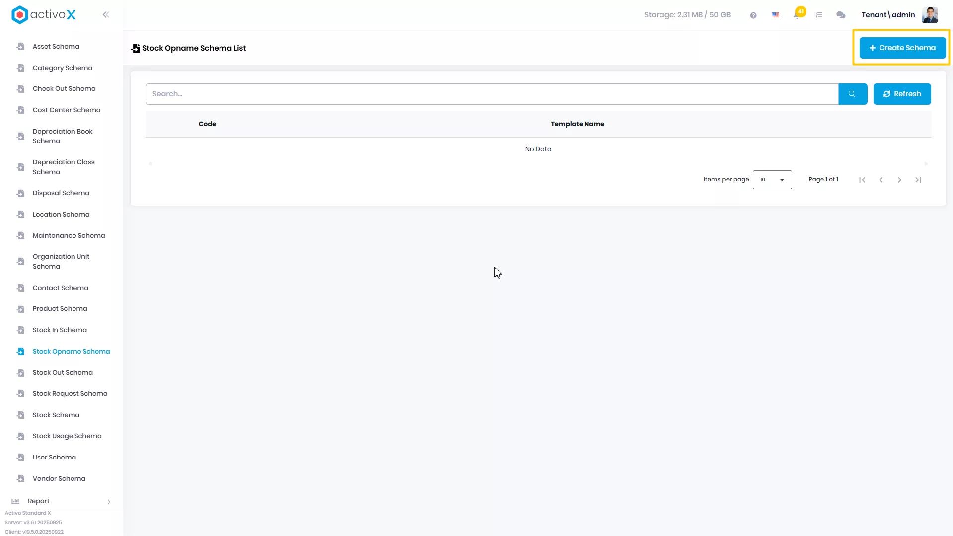 Create New Import Schema