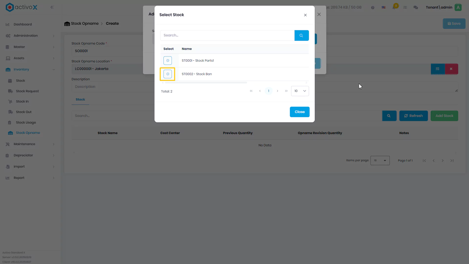 Create Stock Opname