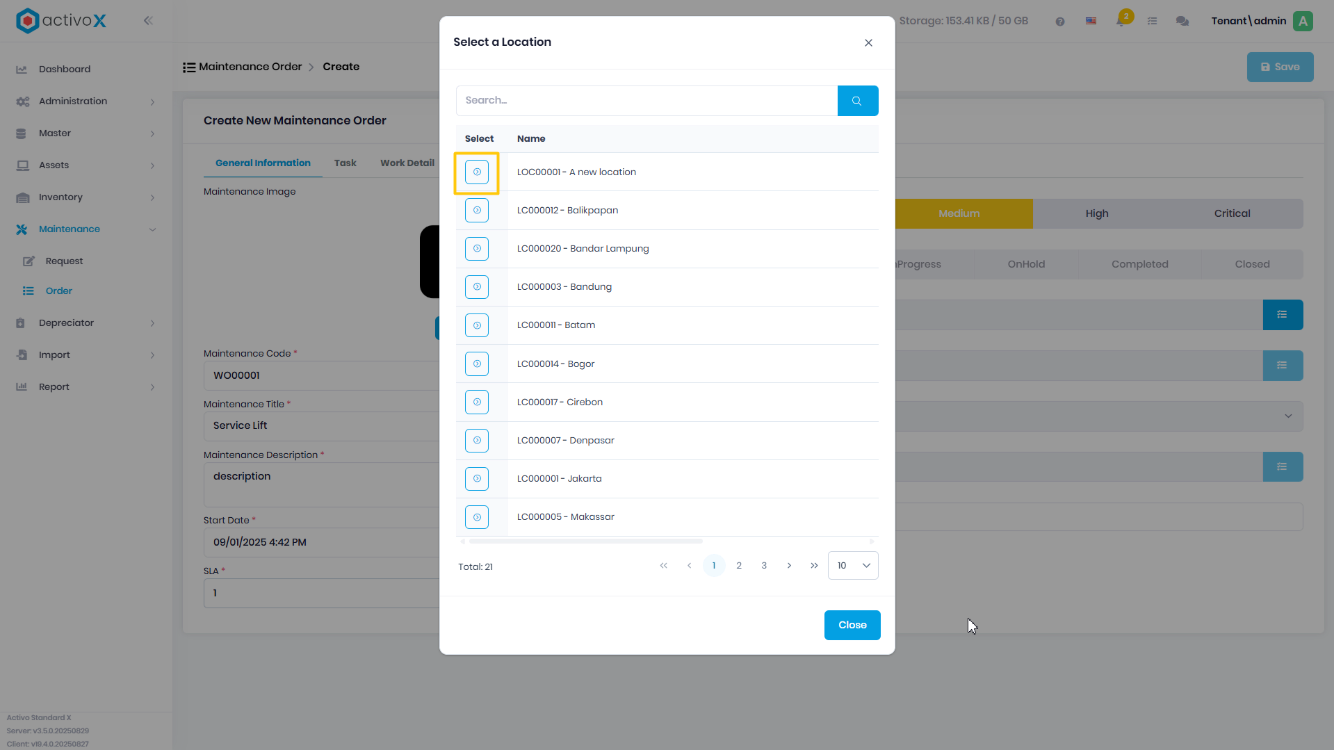Create Maintenance Order