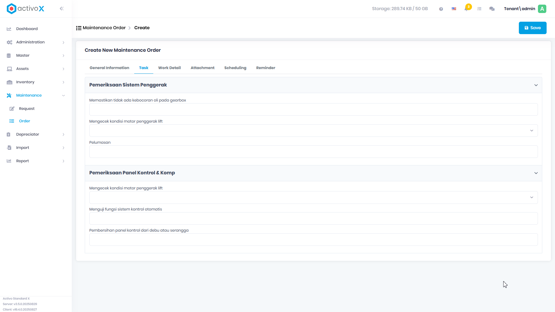 Create Maintenance Order