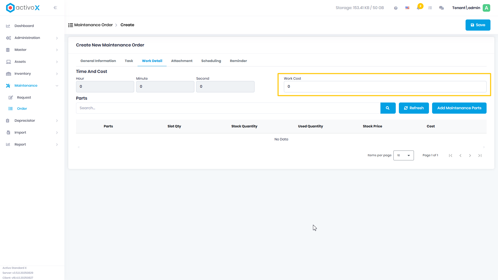 Create Maintenance Order