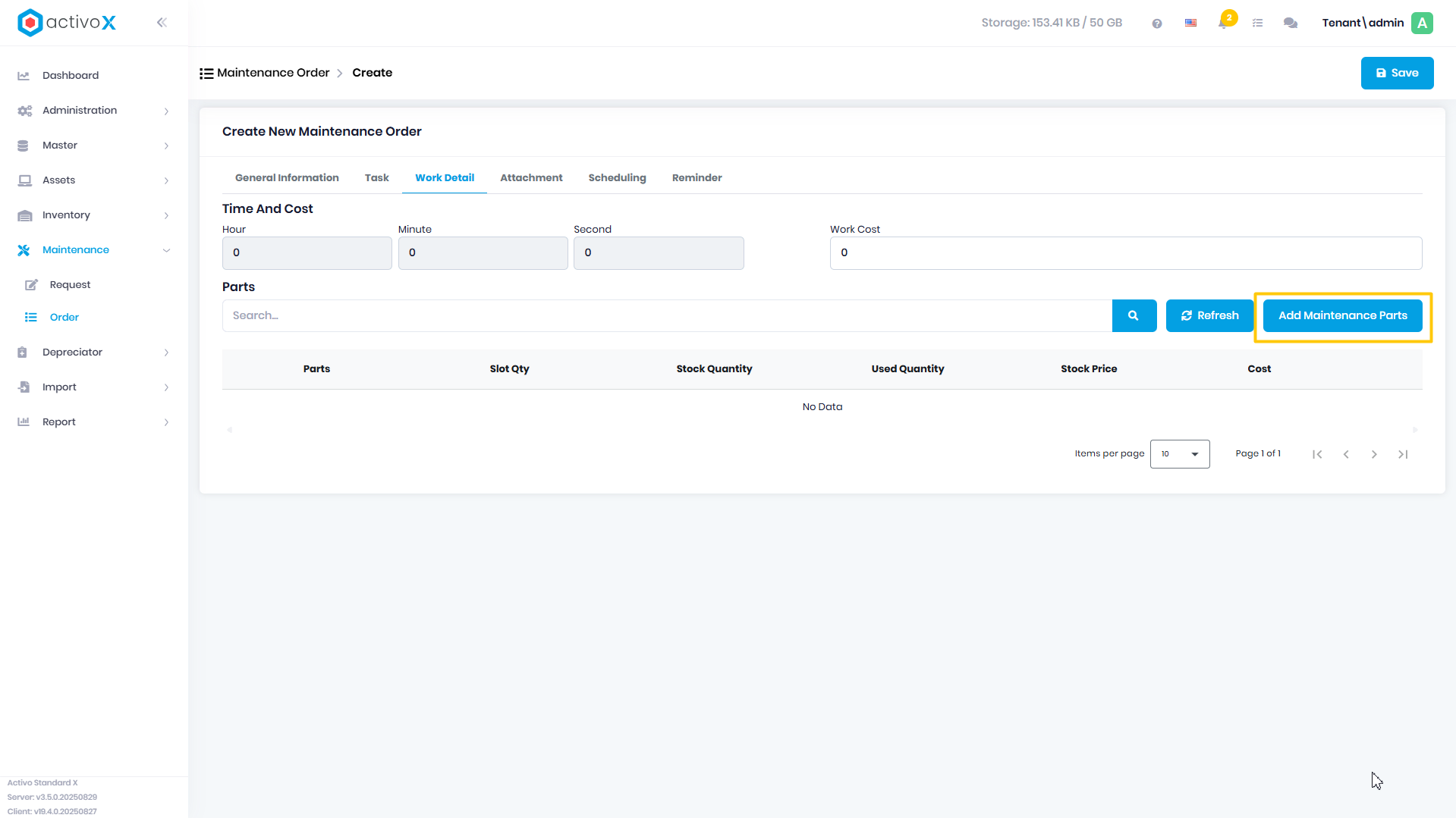 Create Maintenance Order