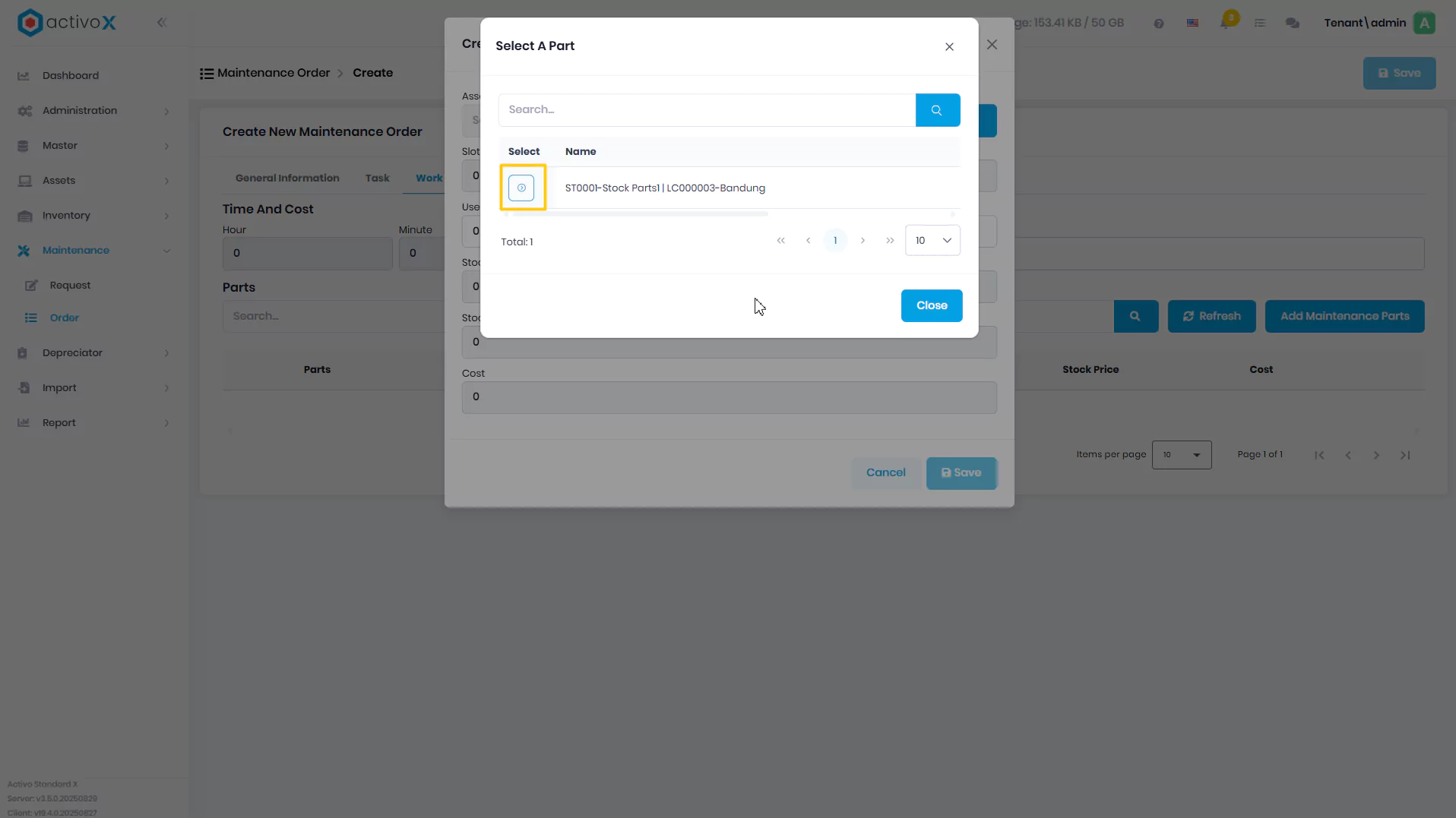 Create Maintenance Order