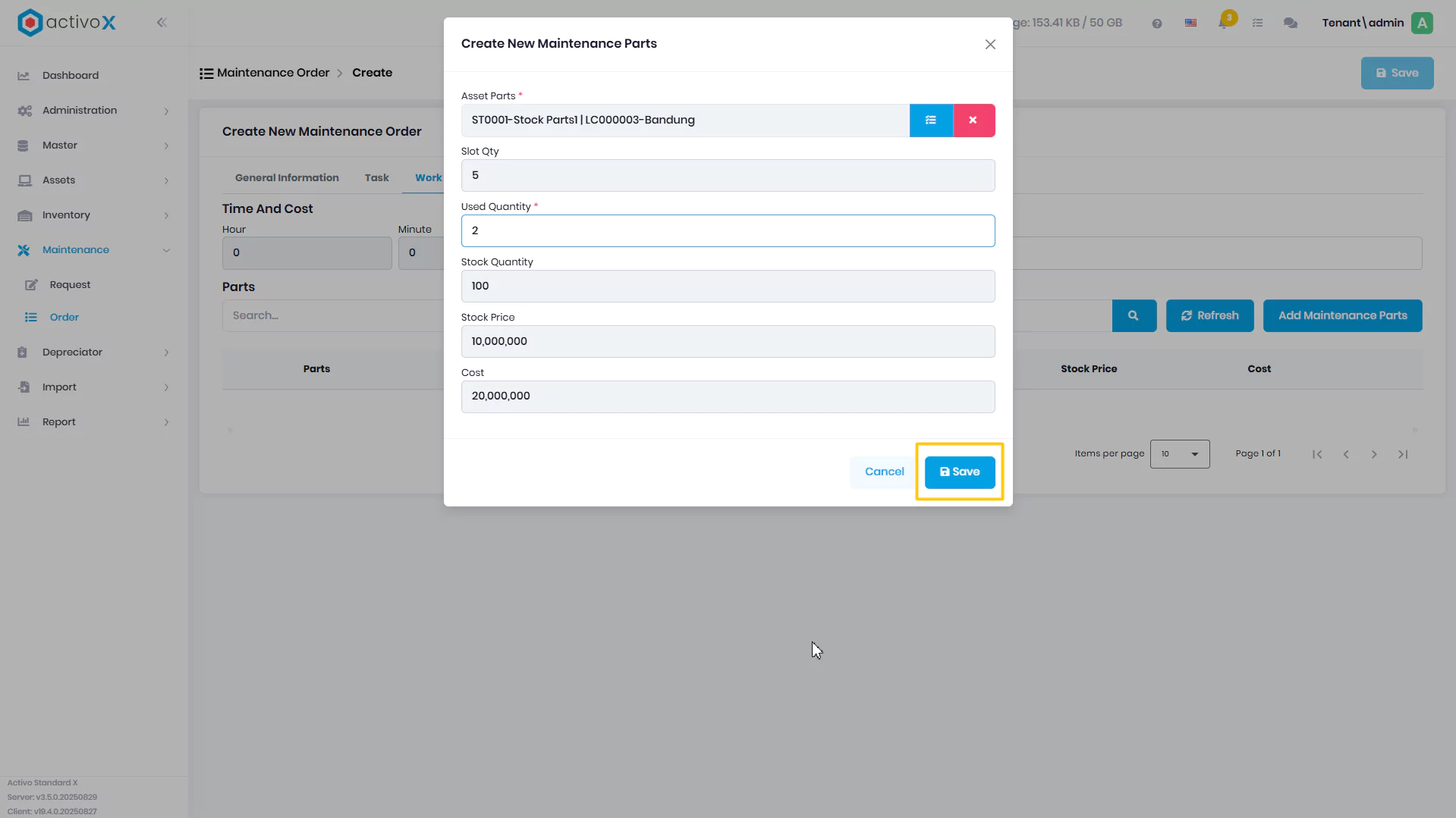 Create Maintenance Order