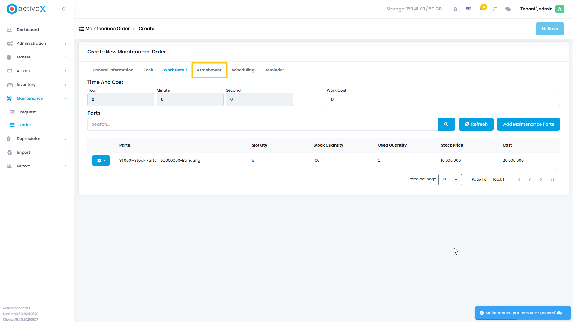 Create Maintenance Order