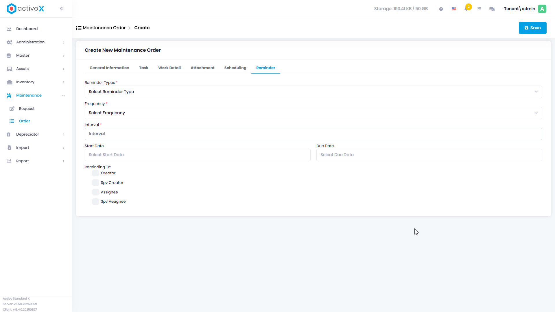 Create Maintenance Order