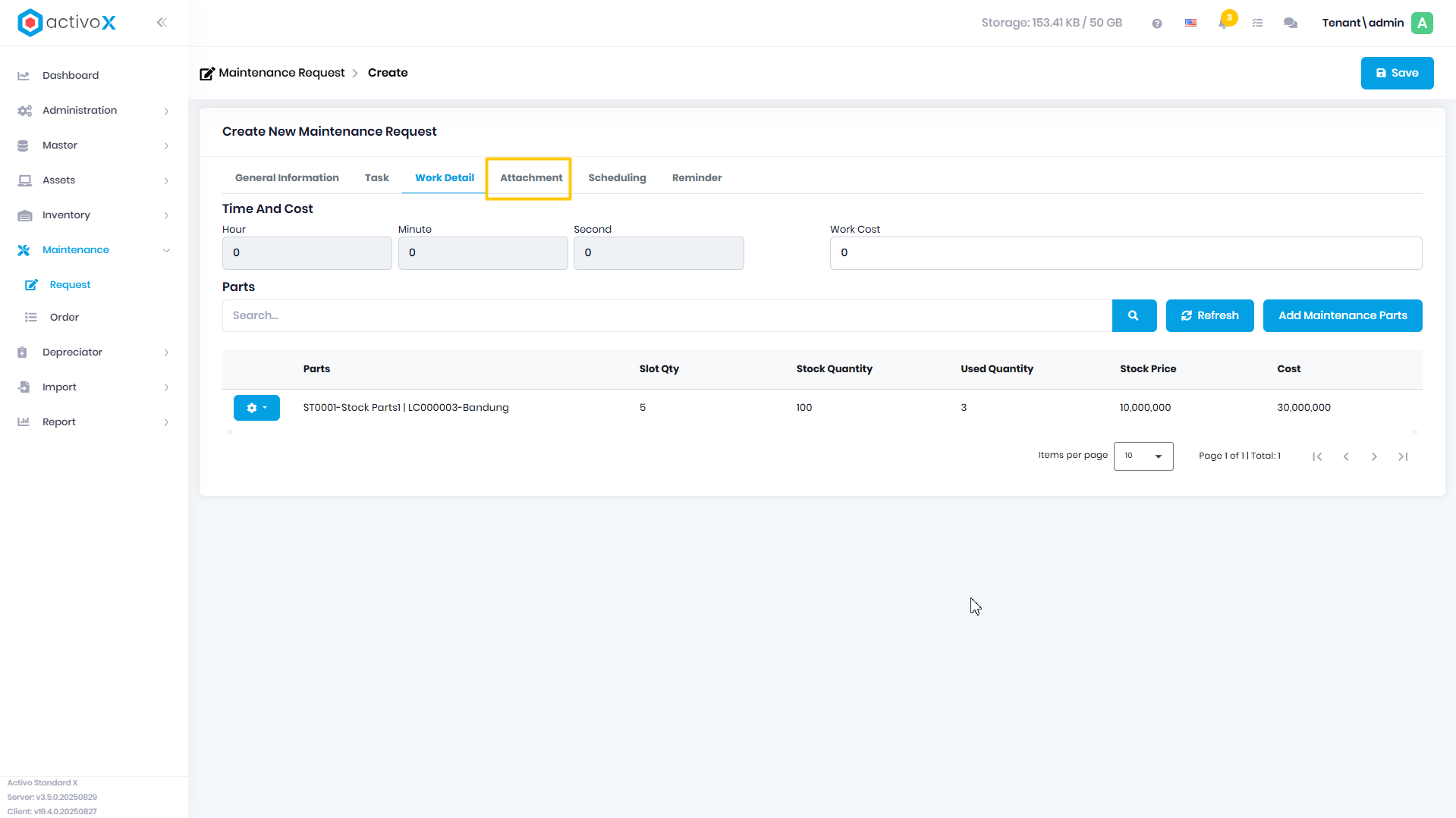 Create Maintenance Request