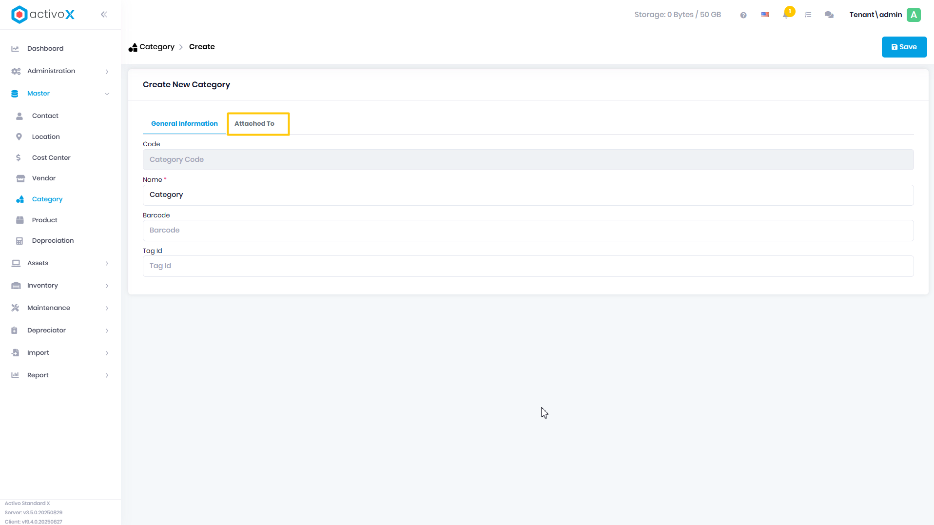 Create Category