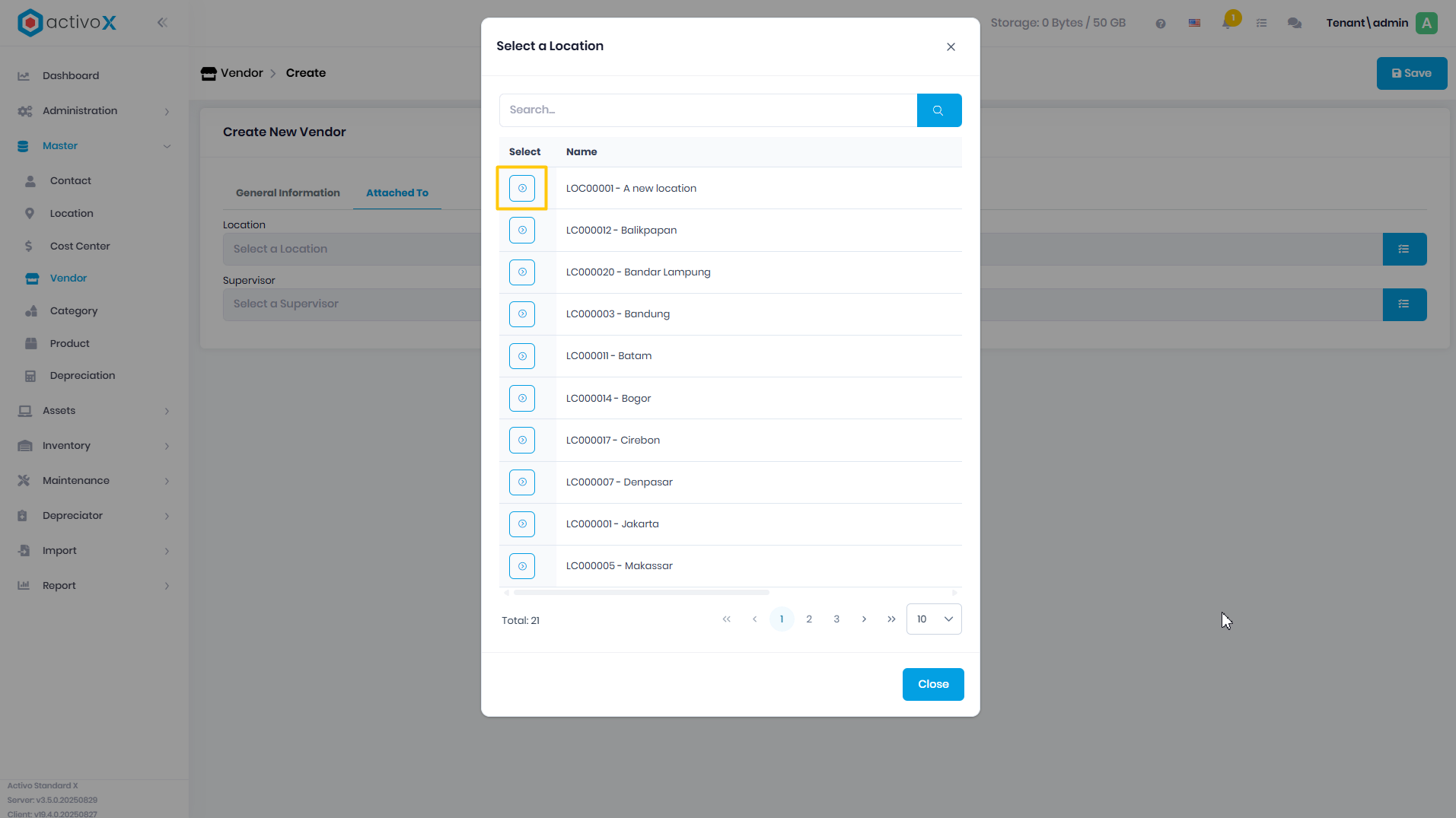 Create Vendor