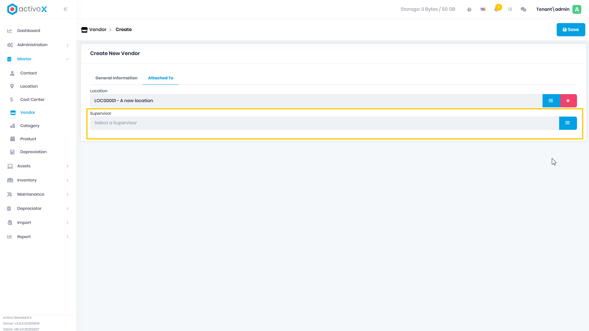 Create Vendor