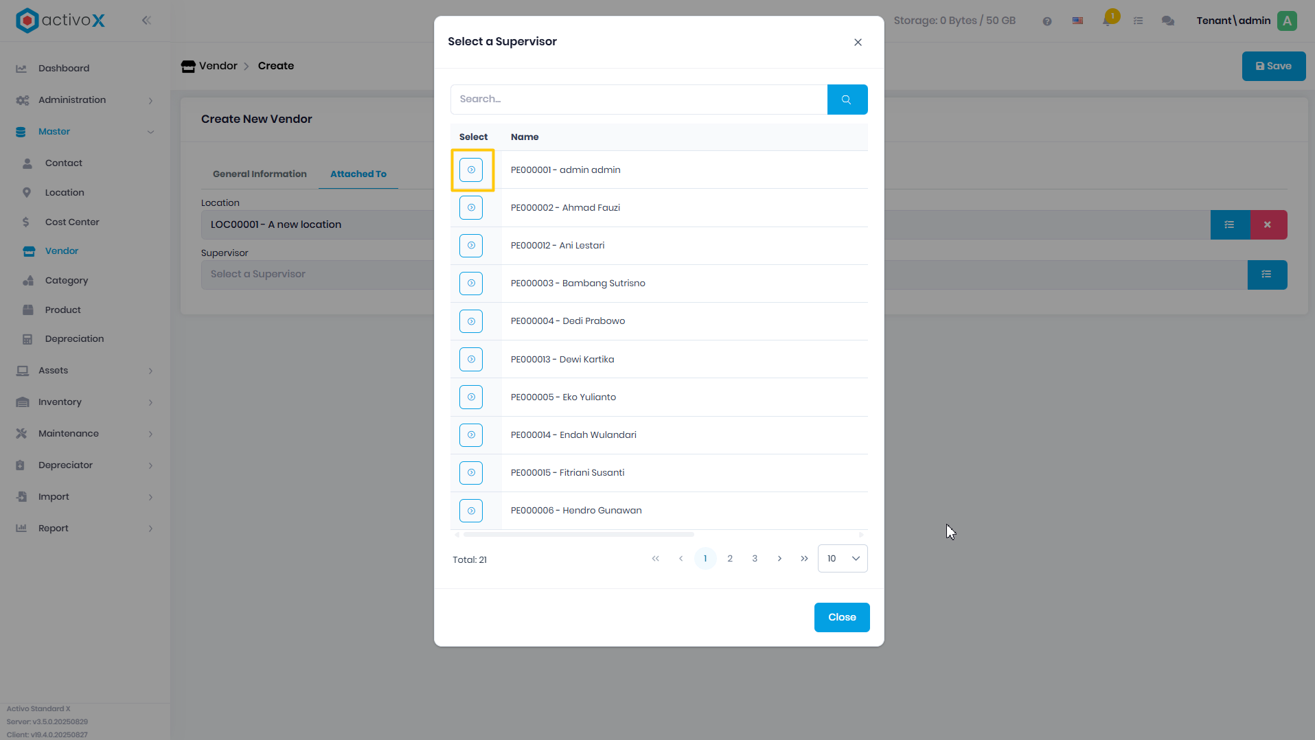 Create Vendor