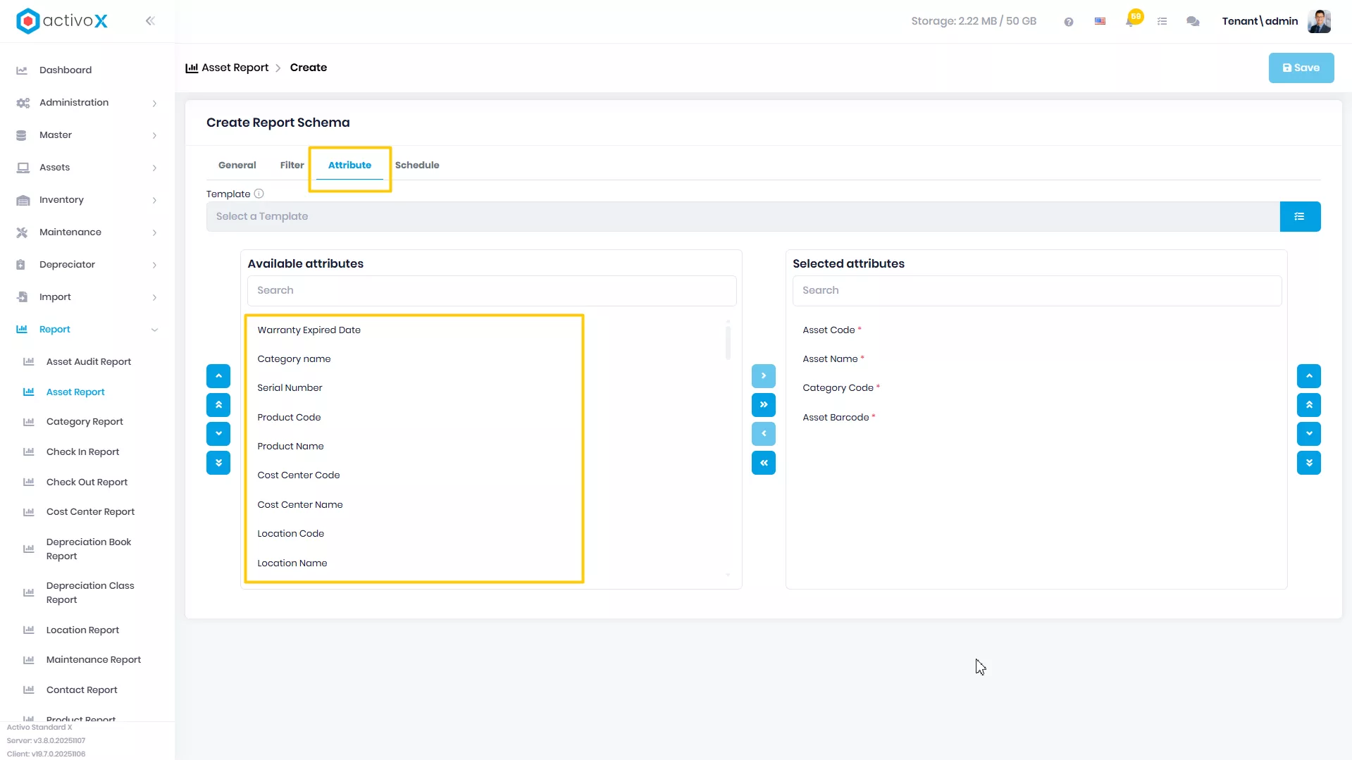 Create New Report Schema