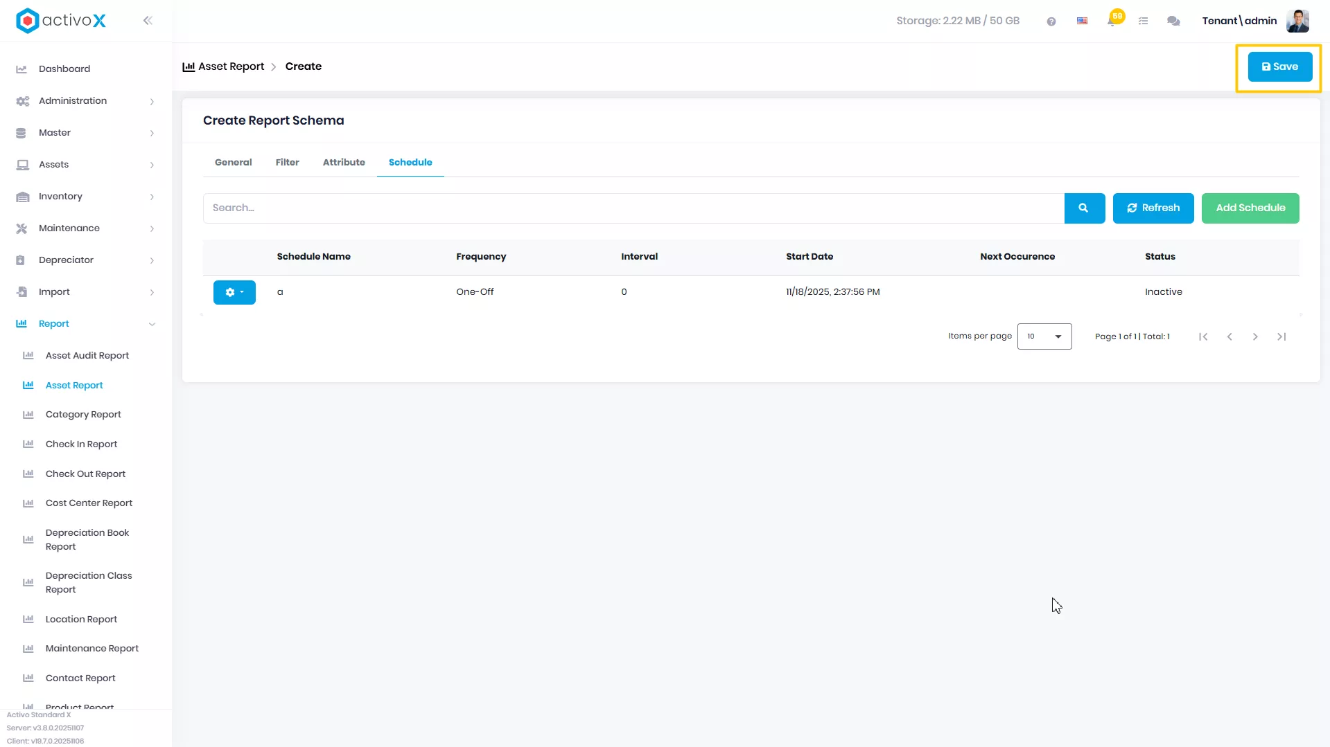 Create New Report Schema