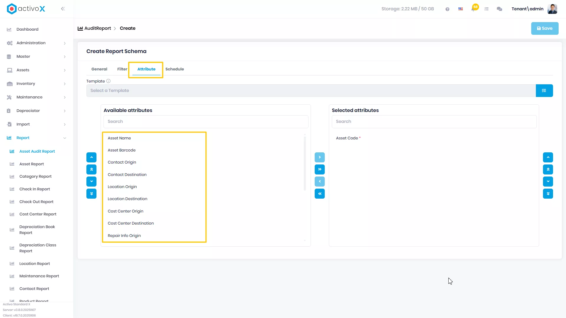 Create New Report Schema