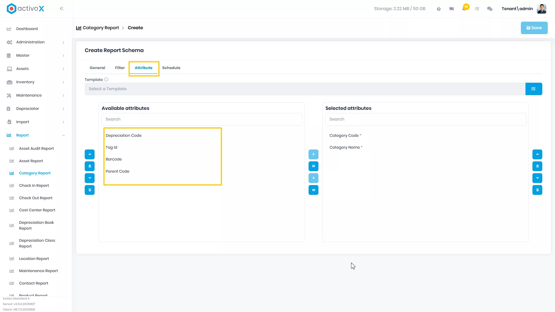 Create New Report Schema