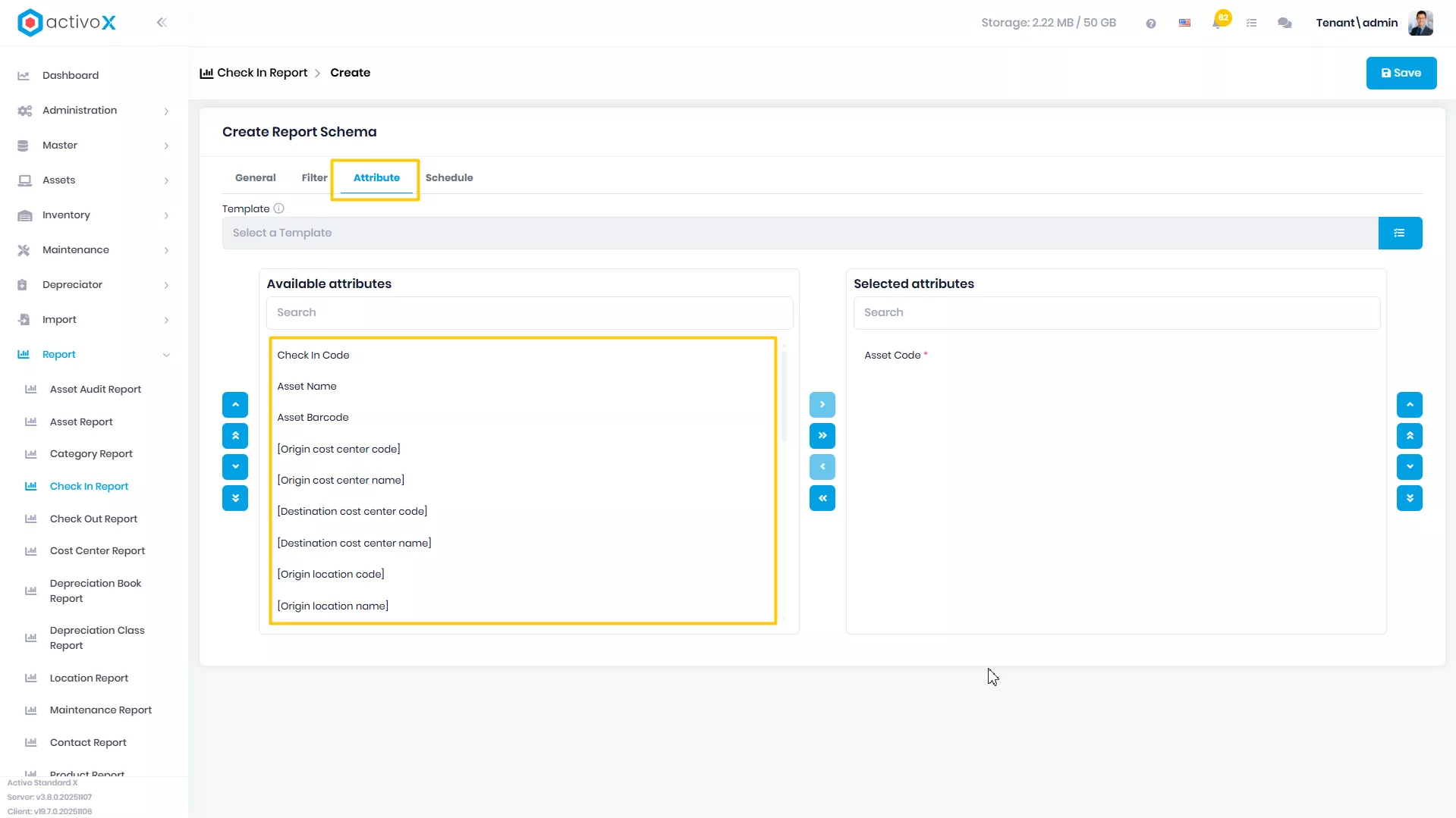 Create New Report Schema