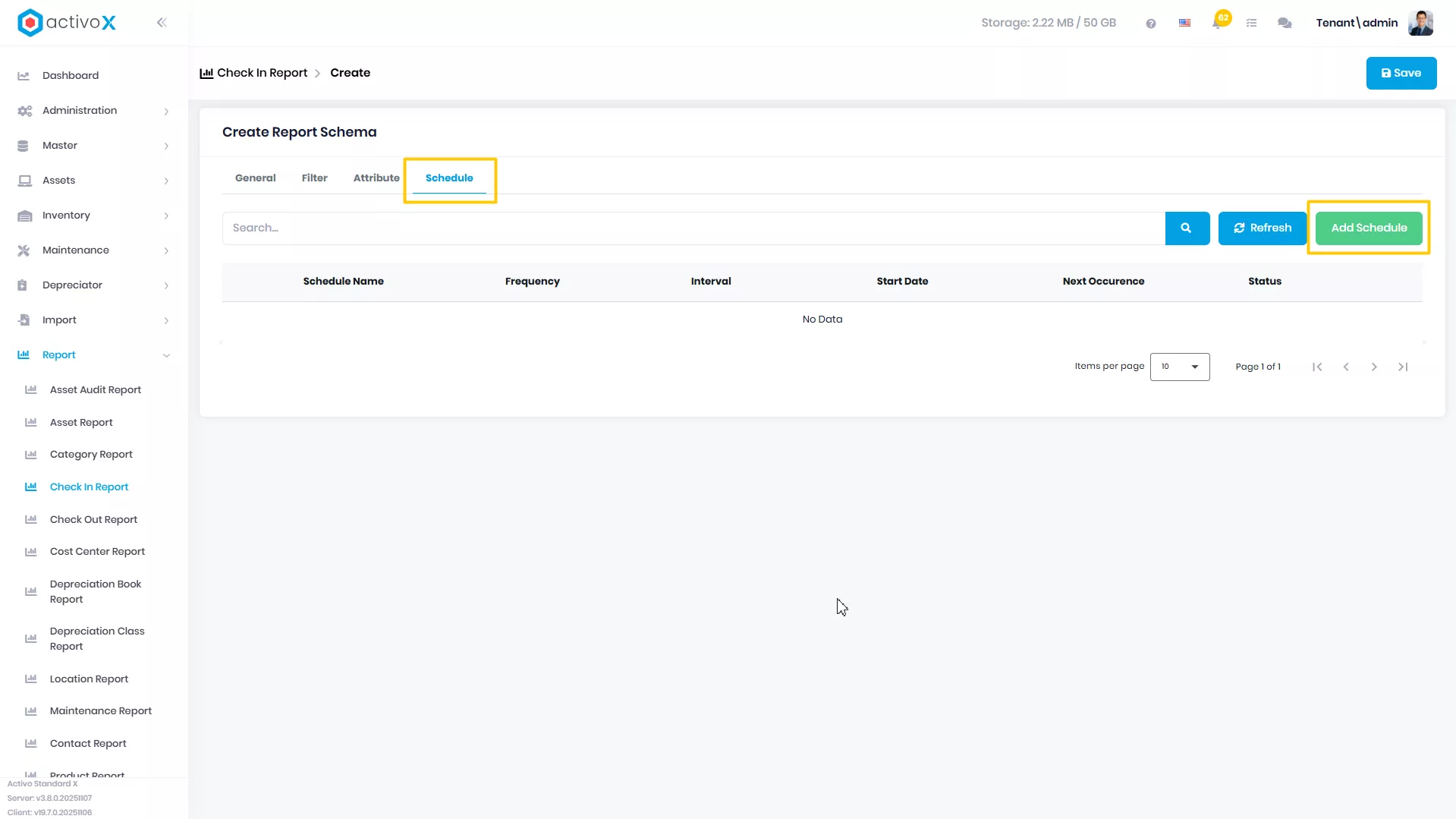 Create New Report Schema