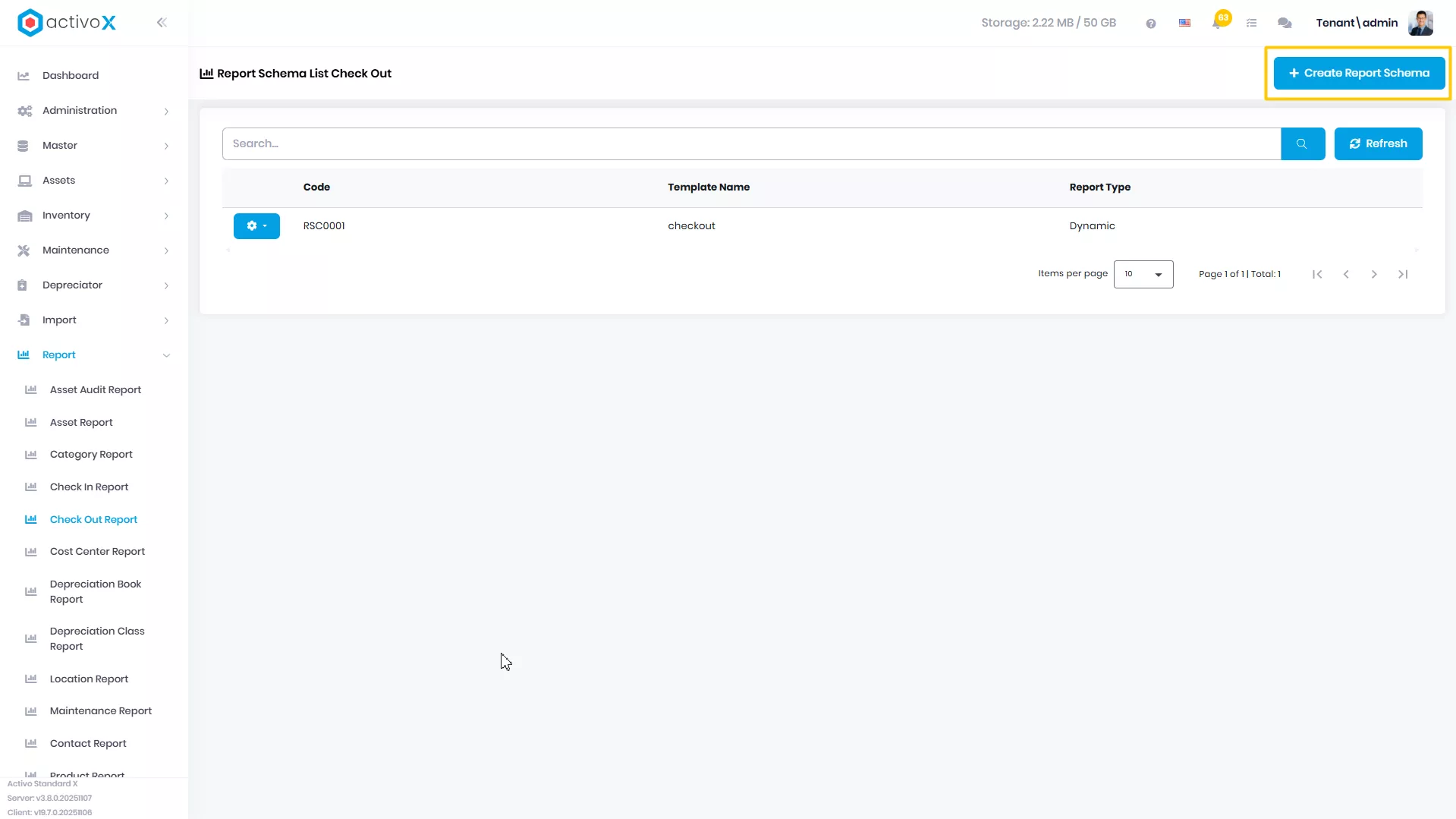 Create New Report Schema