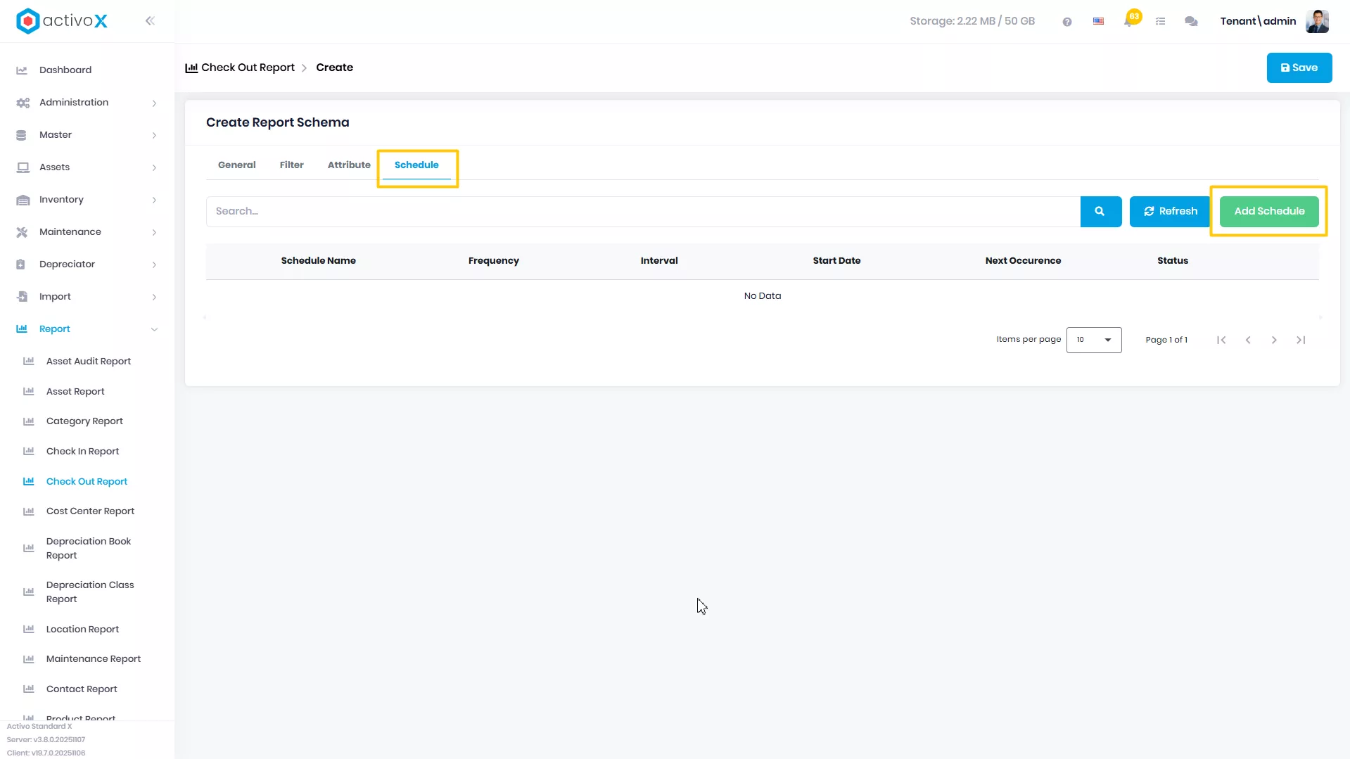 Create New Report Schema
