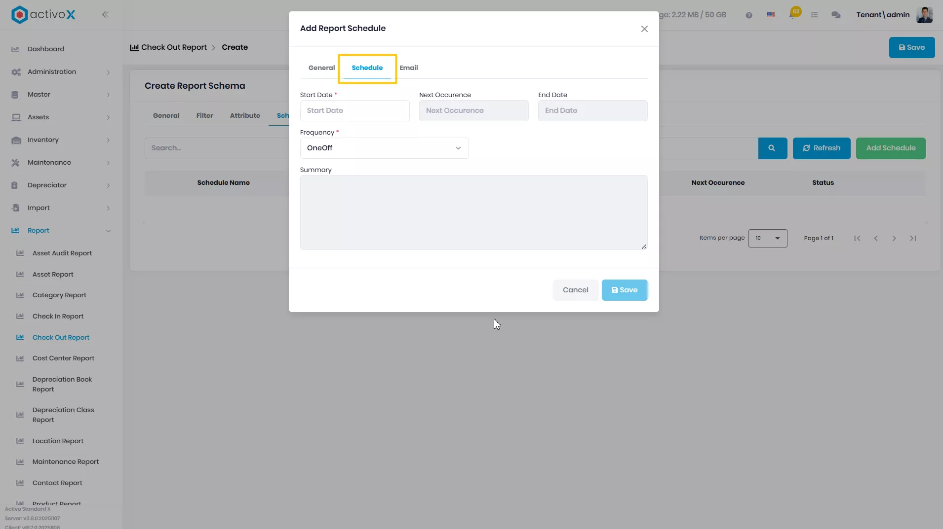 Create New Report Schema