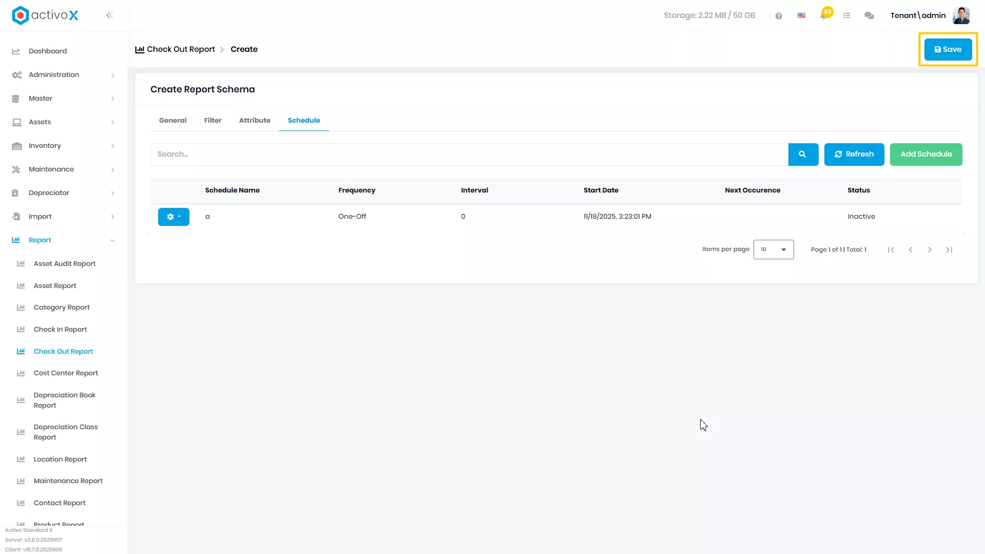 Create New Report Schema