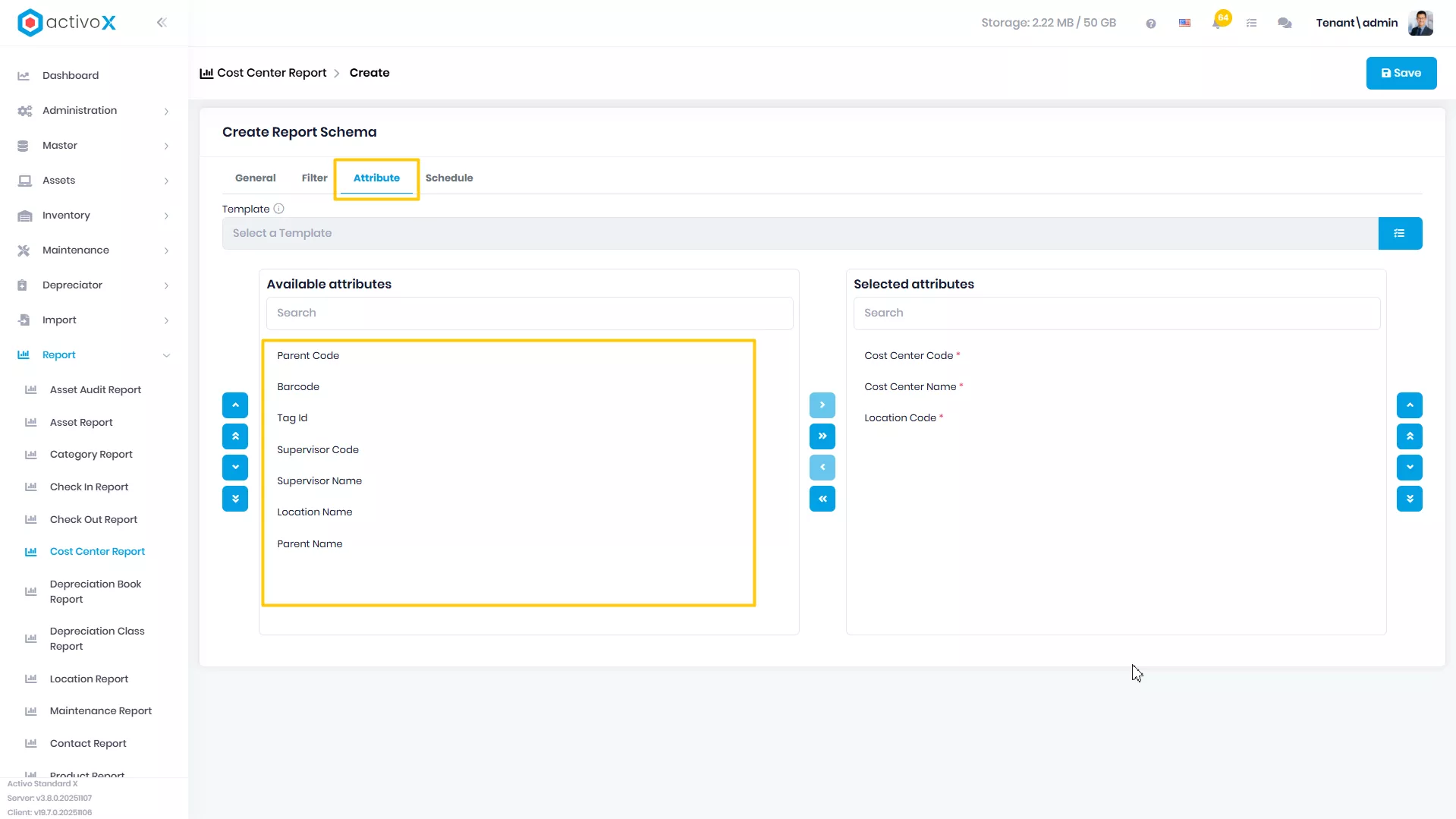 Create New Report Schema