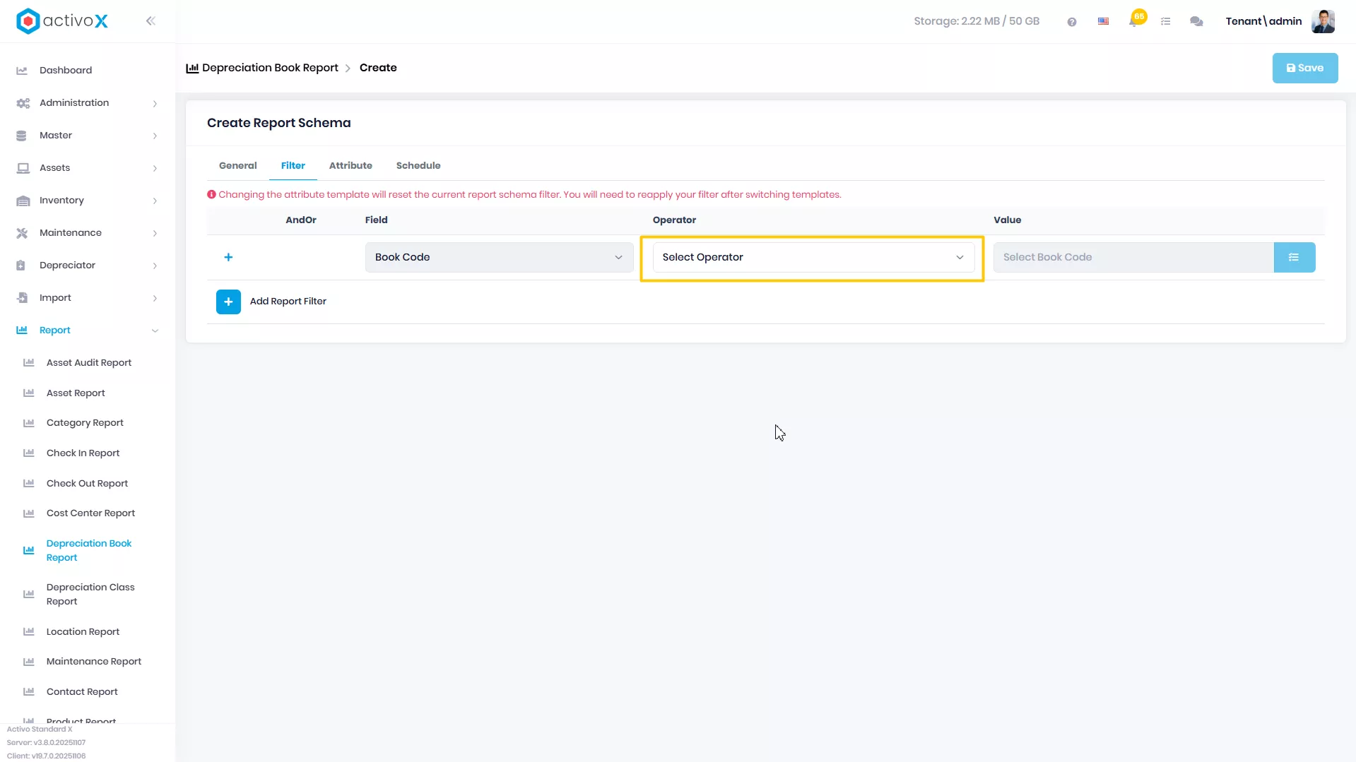 Create New Report Schema