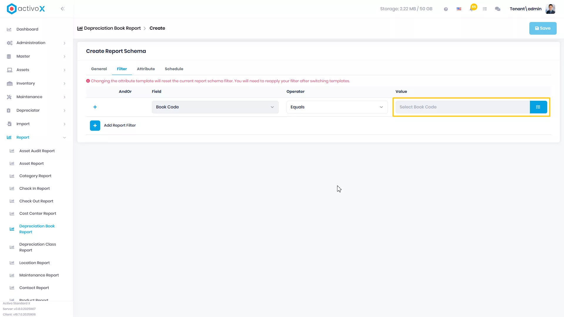Create New Report Schema