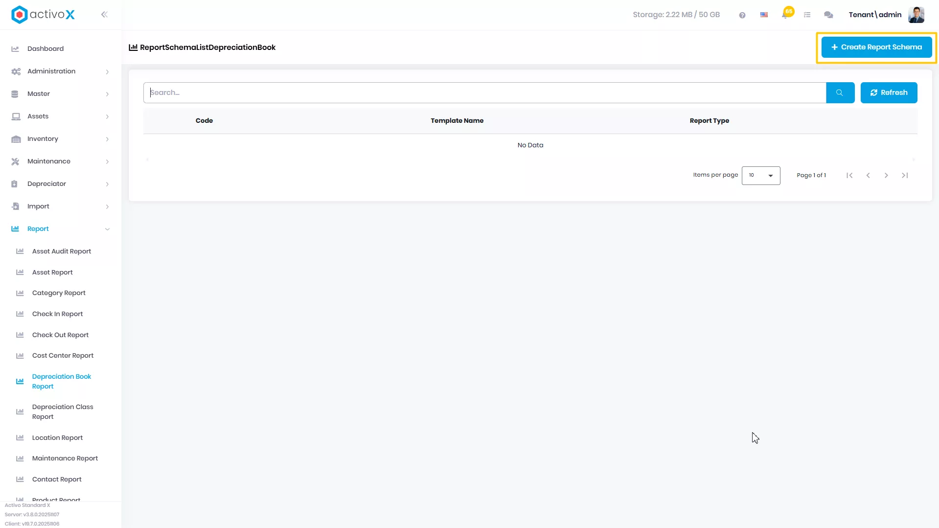 Create New Report Schema