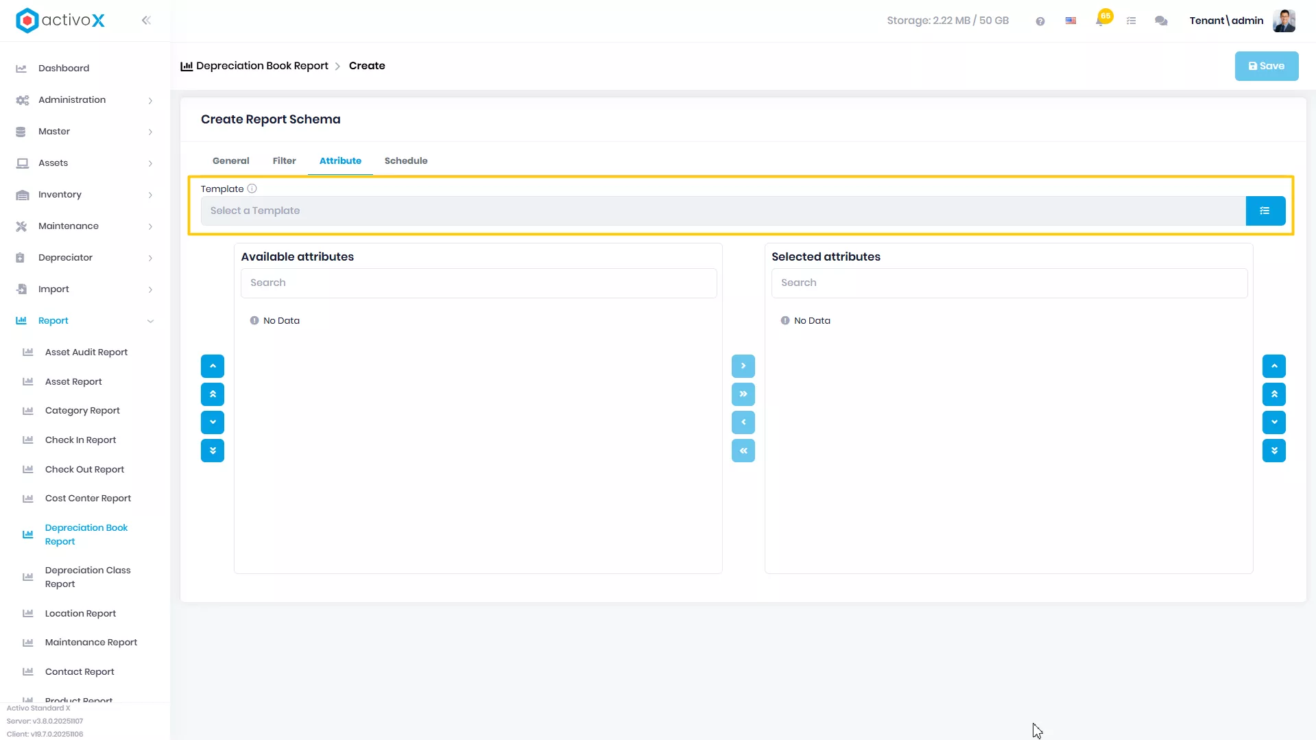 Create New Report Schema