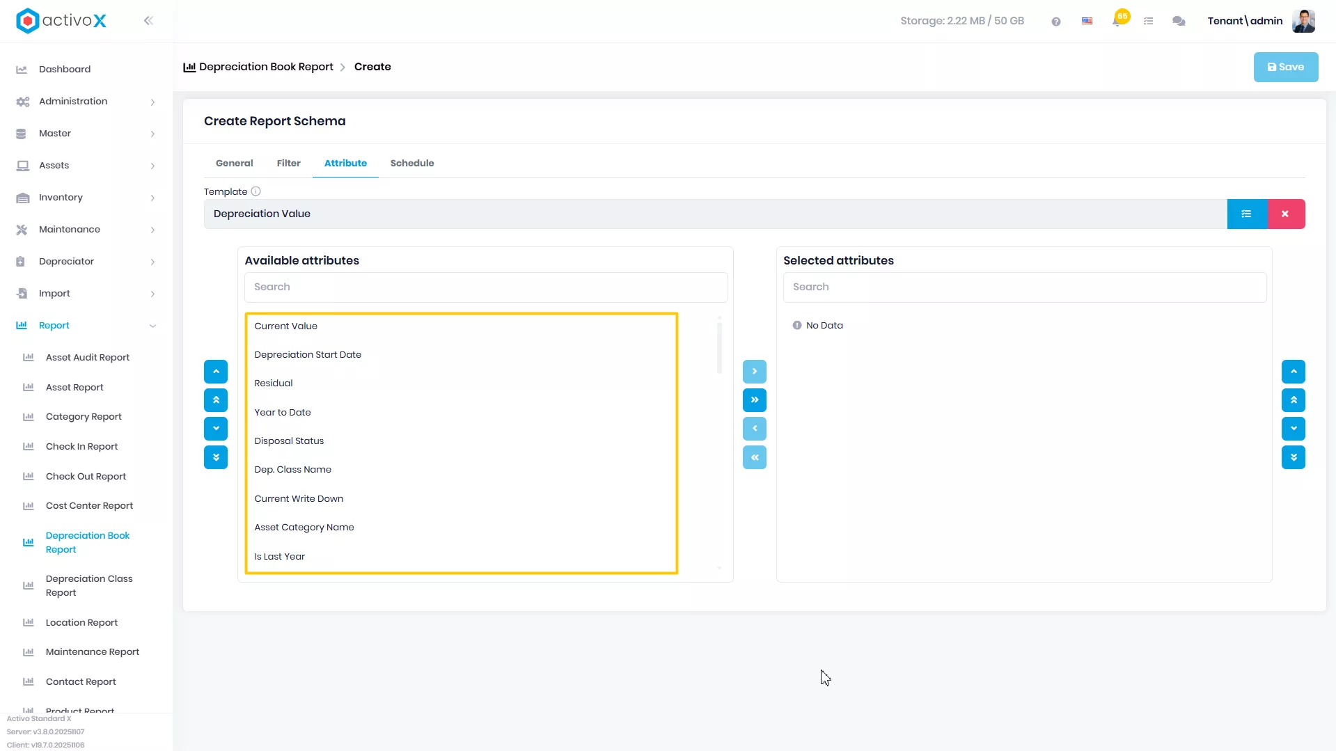 Create New Report Schema