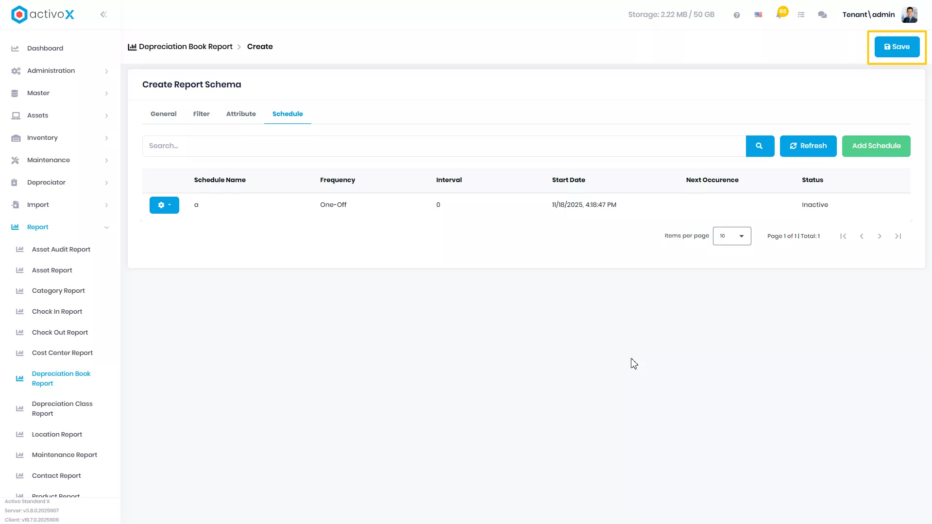 Create New Report Schema