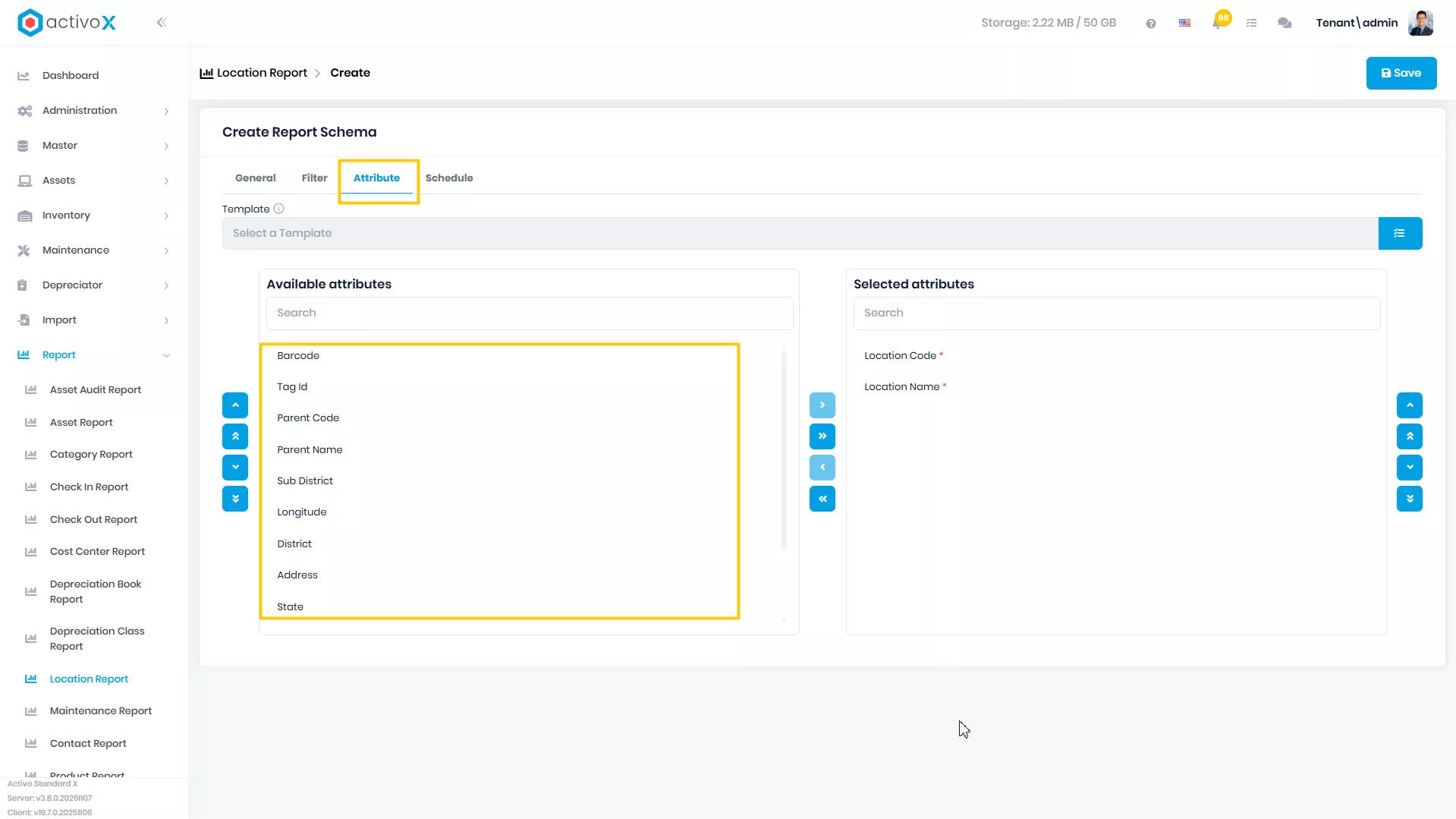 Create New Report Schema