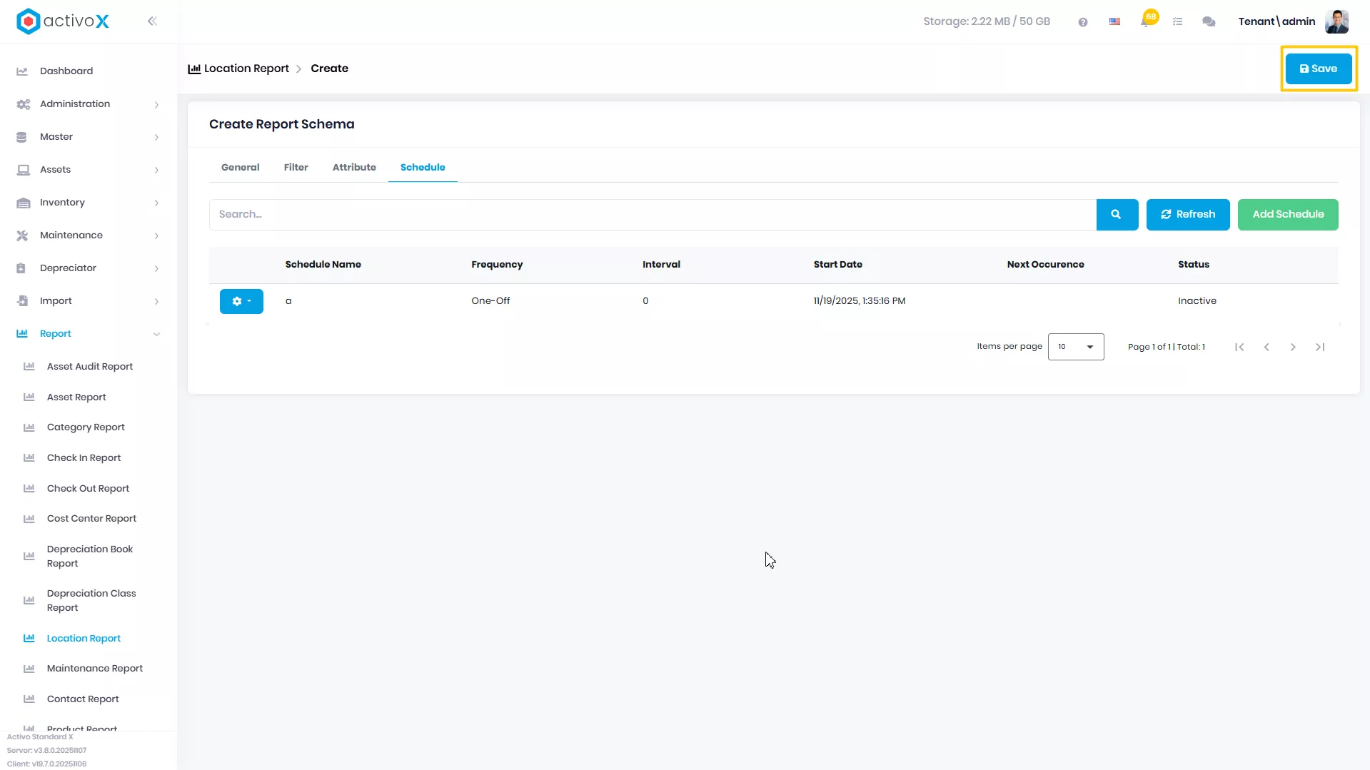 Create New Report Schema