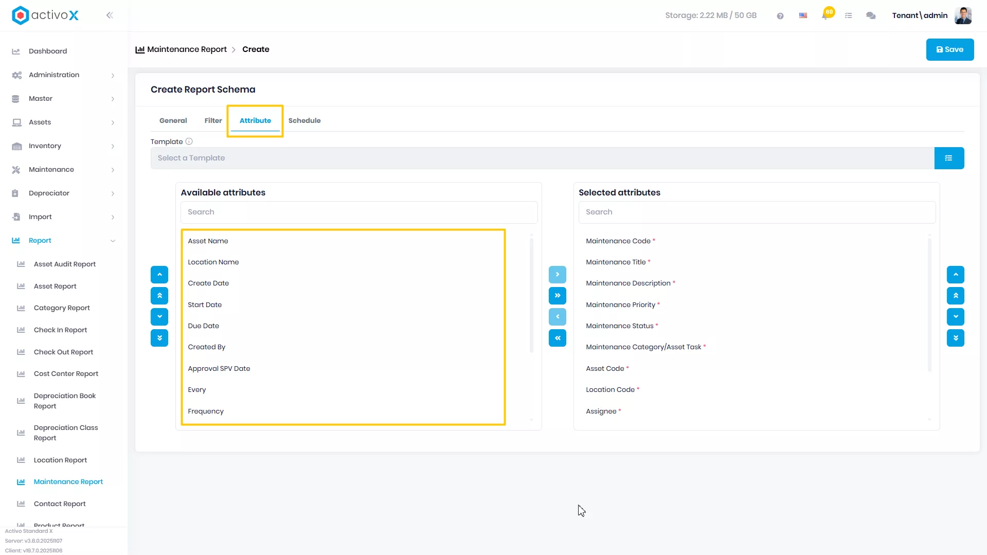 Create New Report Schema
