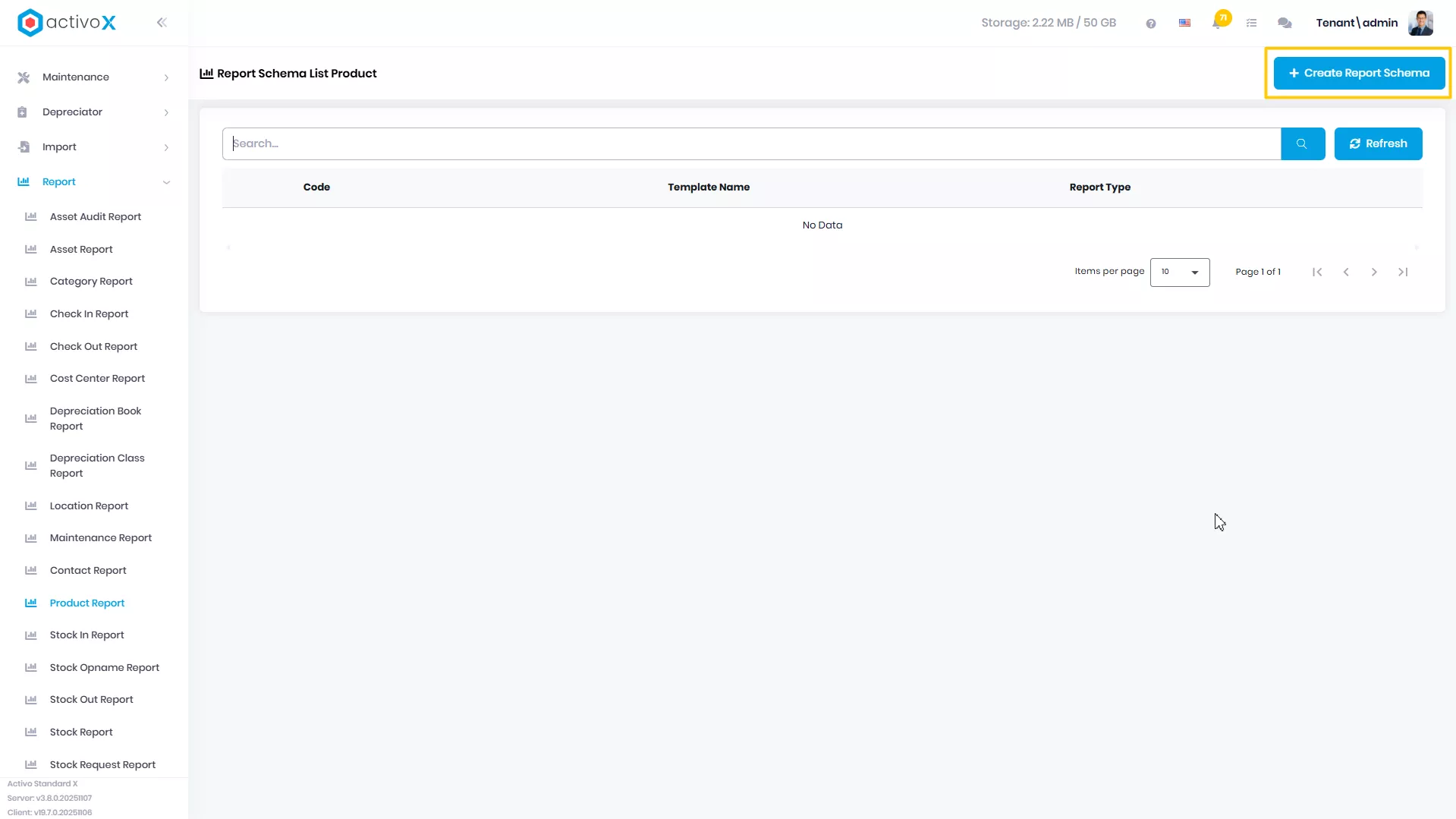 Create New Report Schema