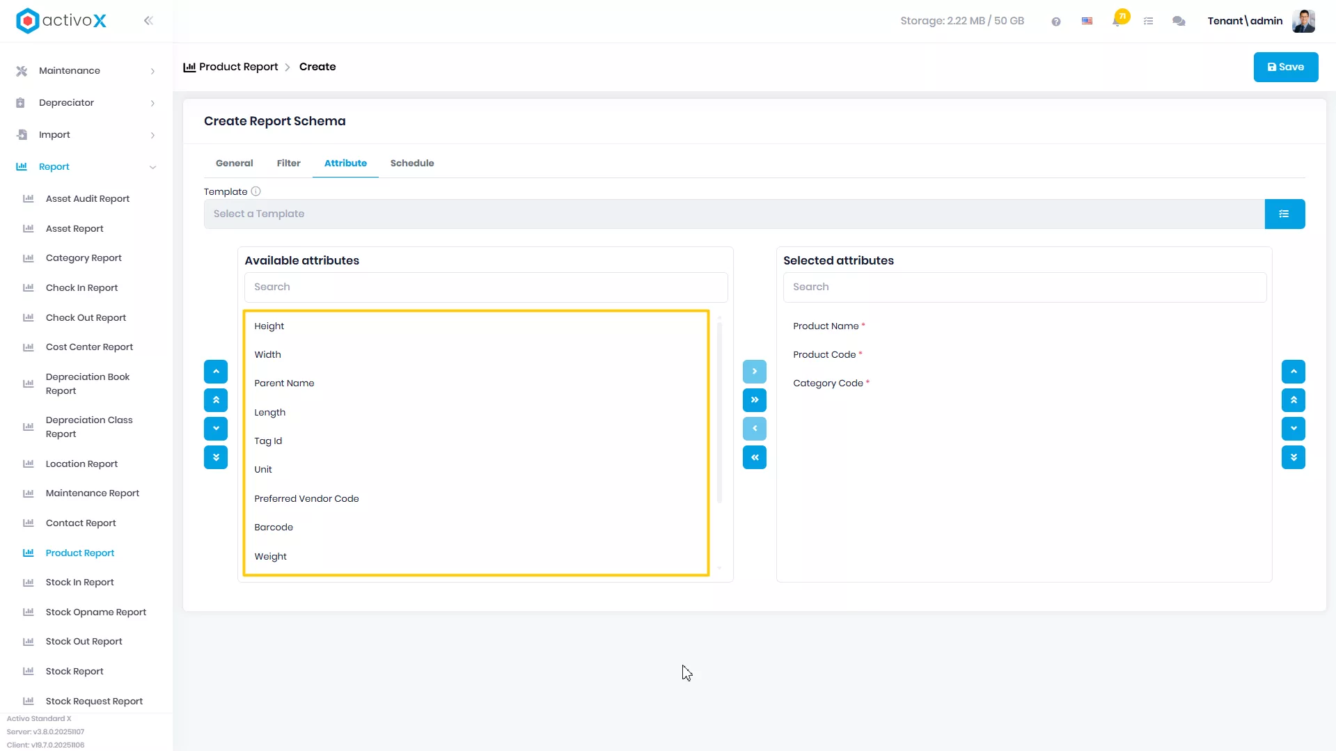 Create New Report Schema