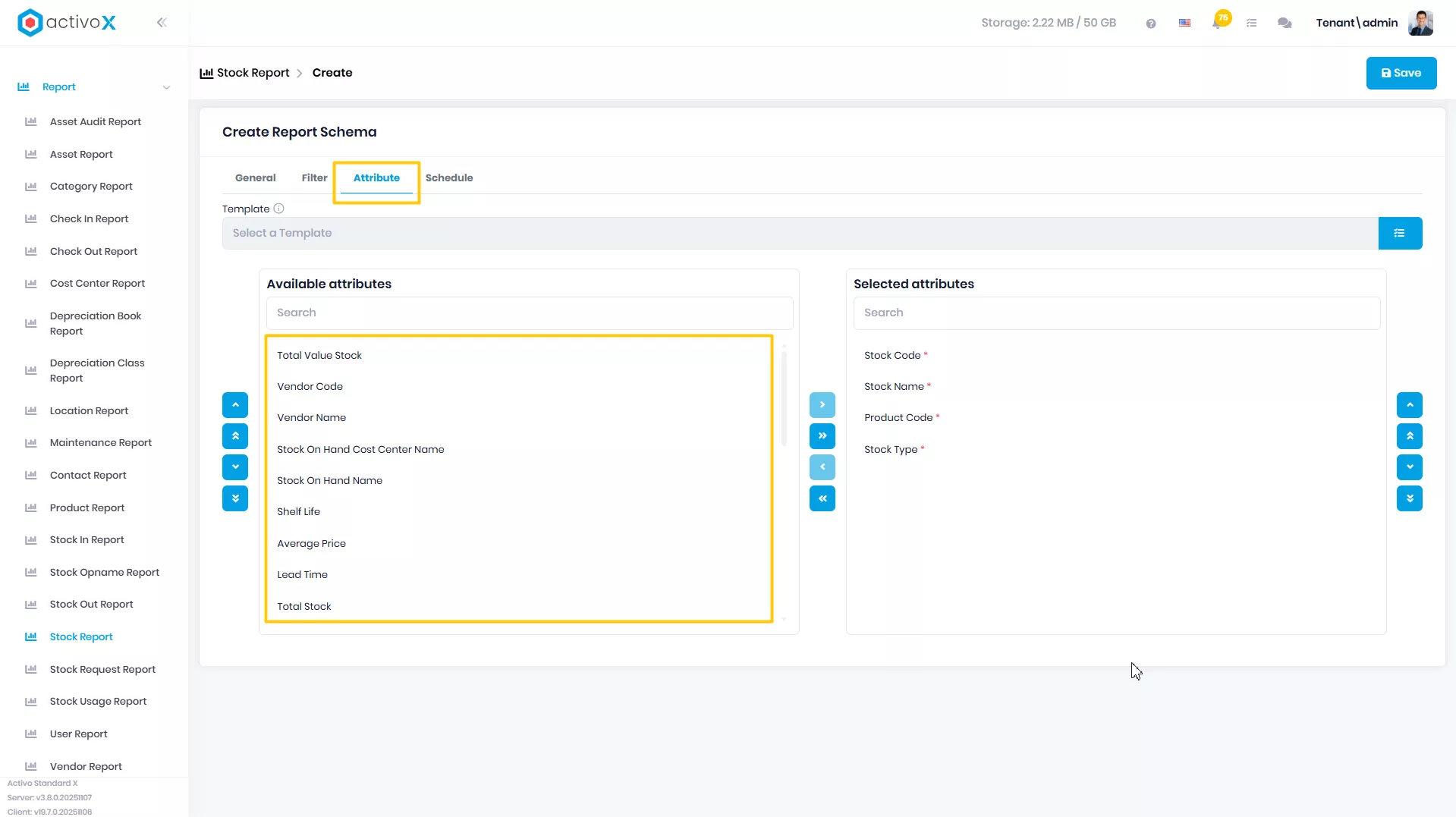 Create New Report Schema
