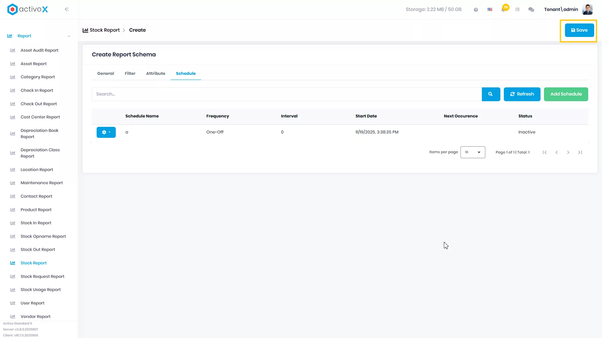 Create New Report Schema