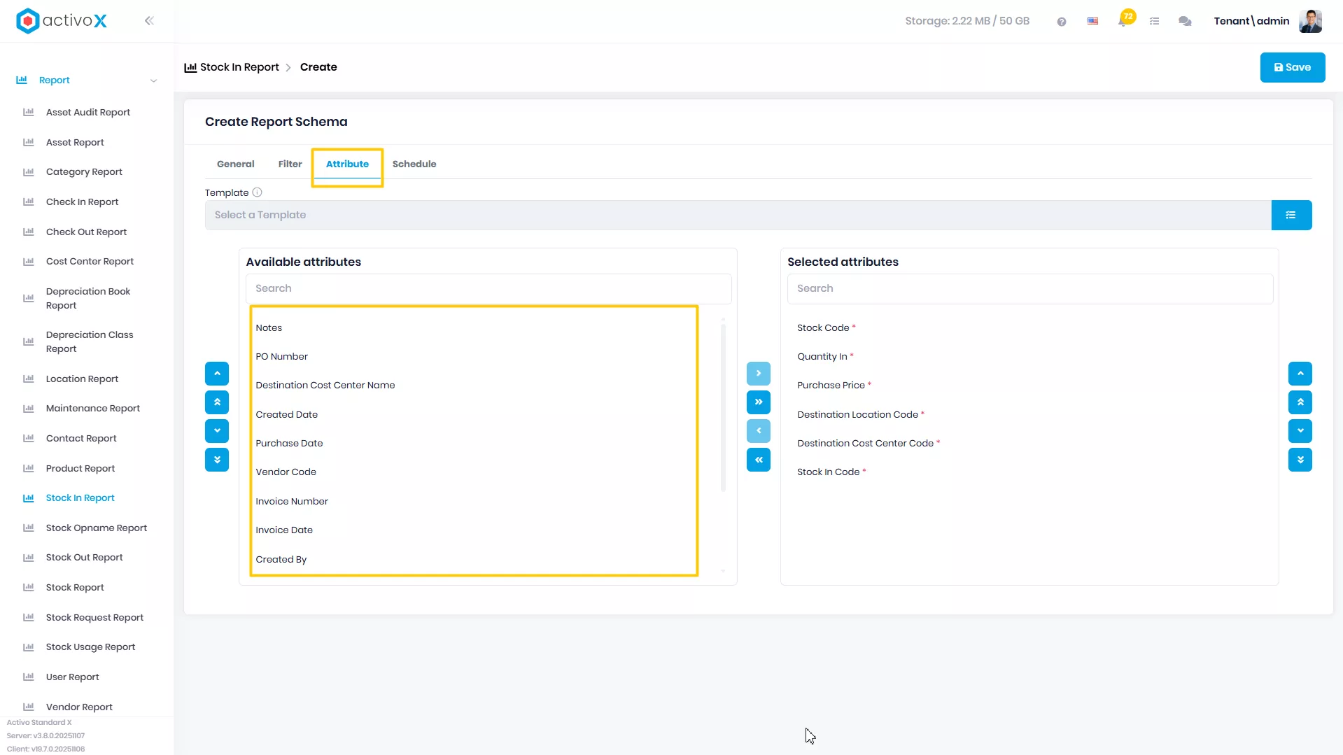 Create New Report Schema