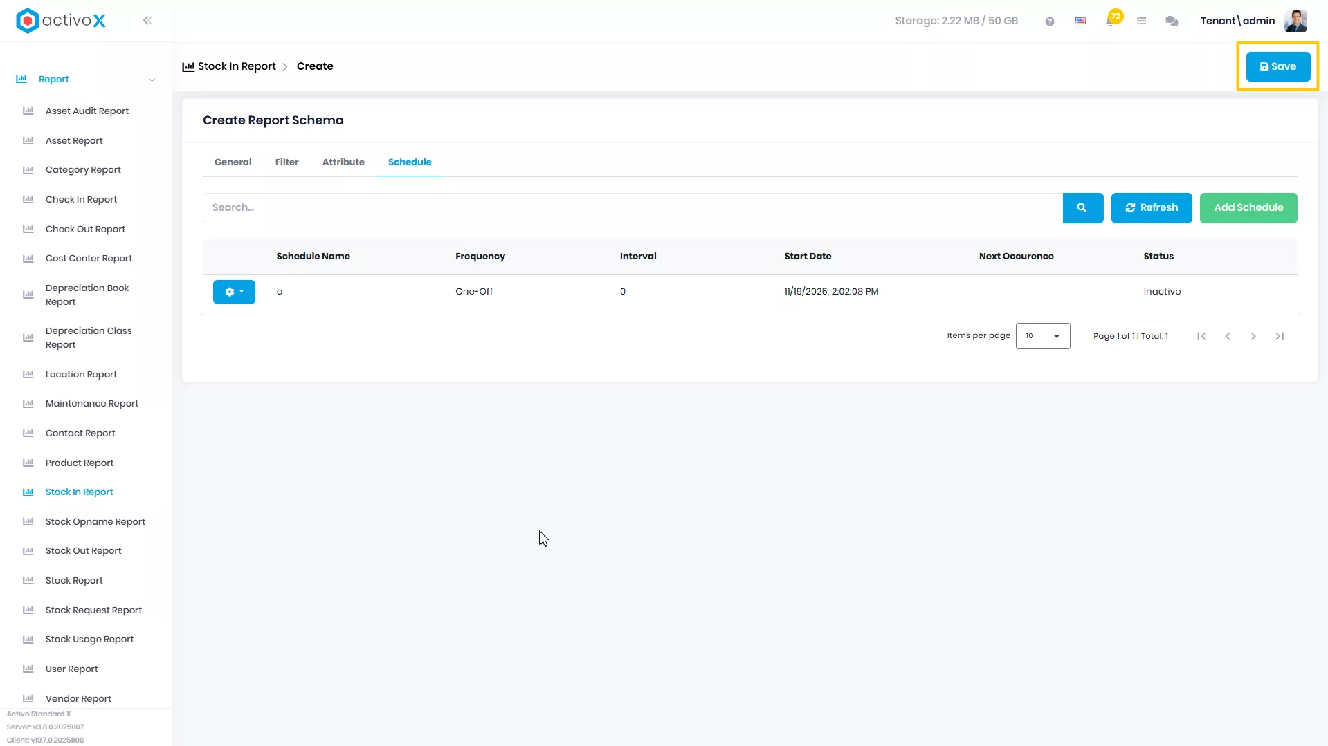 Create New Report Schema